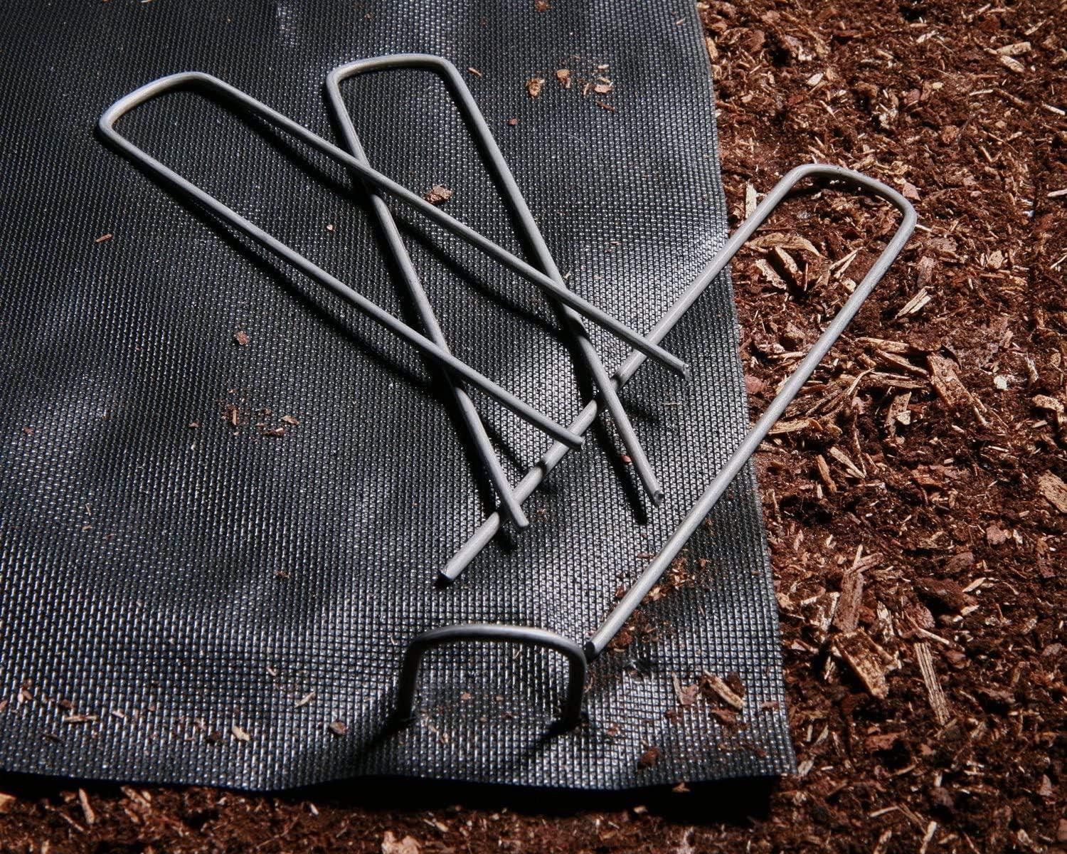 Ashman Online, Garden Landscape Staples Ground Stakes Pins, Silver Color, SOD Staples, 200 Count Heavy Duty & Anti Rust