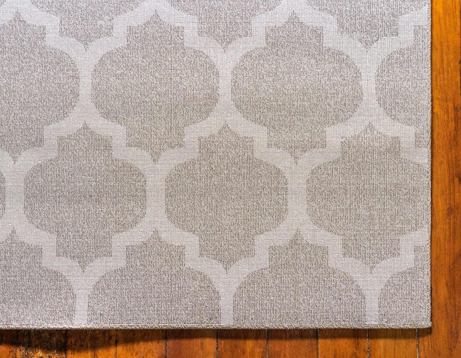 Elegant Trellis Light Brown Indoor Rectangular Rug