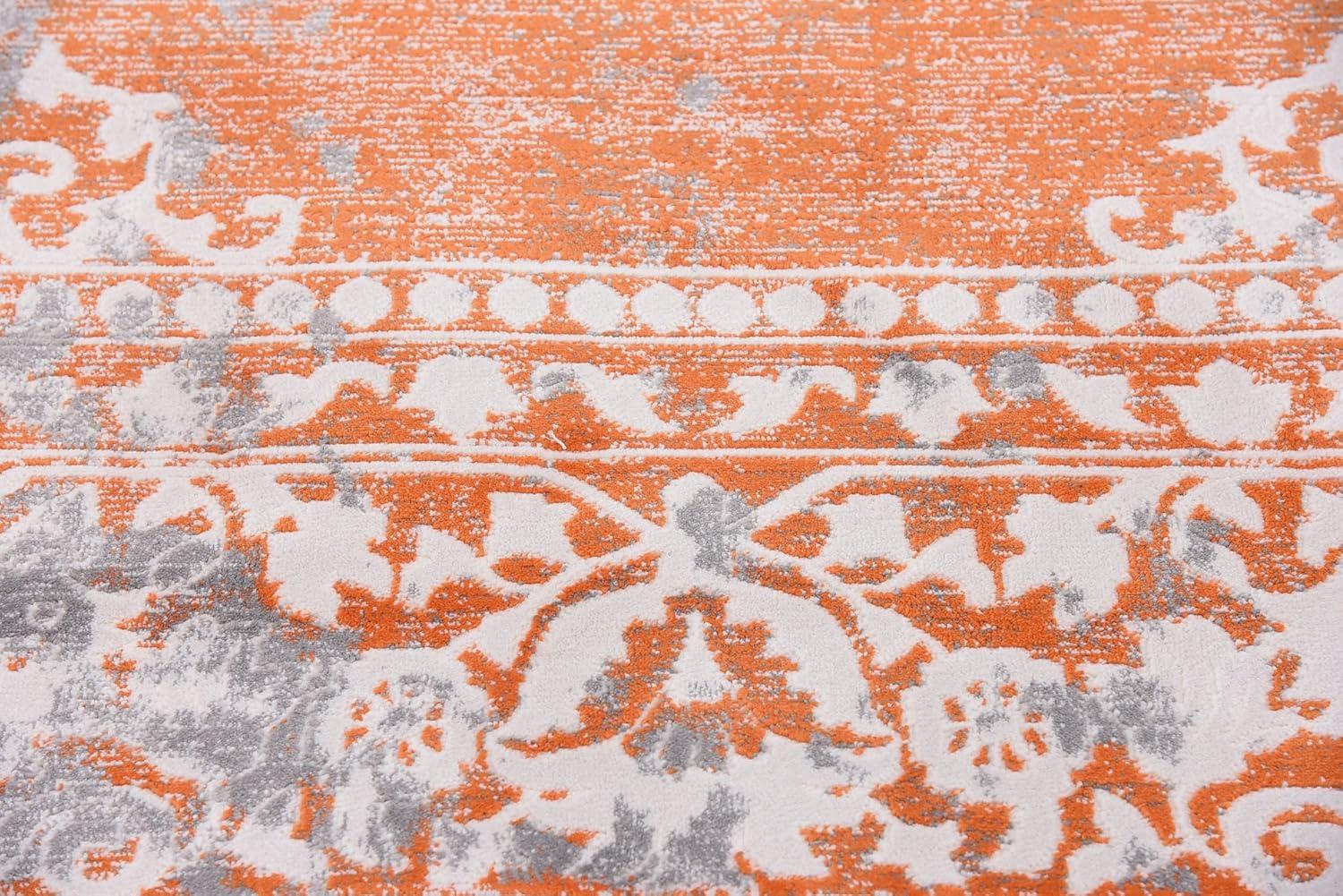 Unique Loom New Classical Collection Area Rug - Olwen (8' x 11' 4" Rectangle Terracotta/Gray)