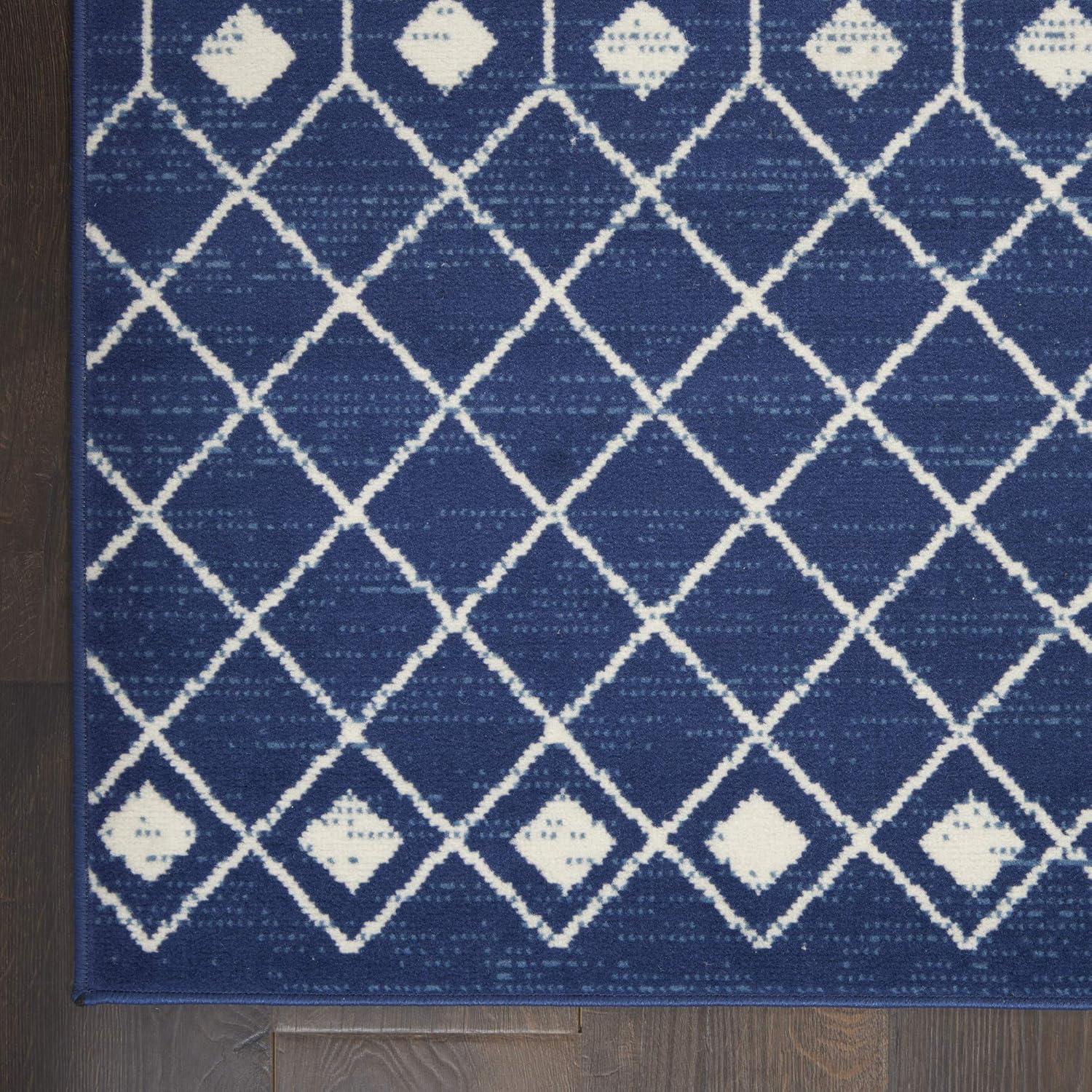 Nourison Grafix GRF37 Navy/White Indoor Area Rug - 6' x 9'