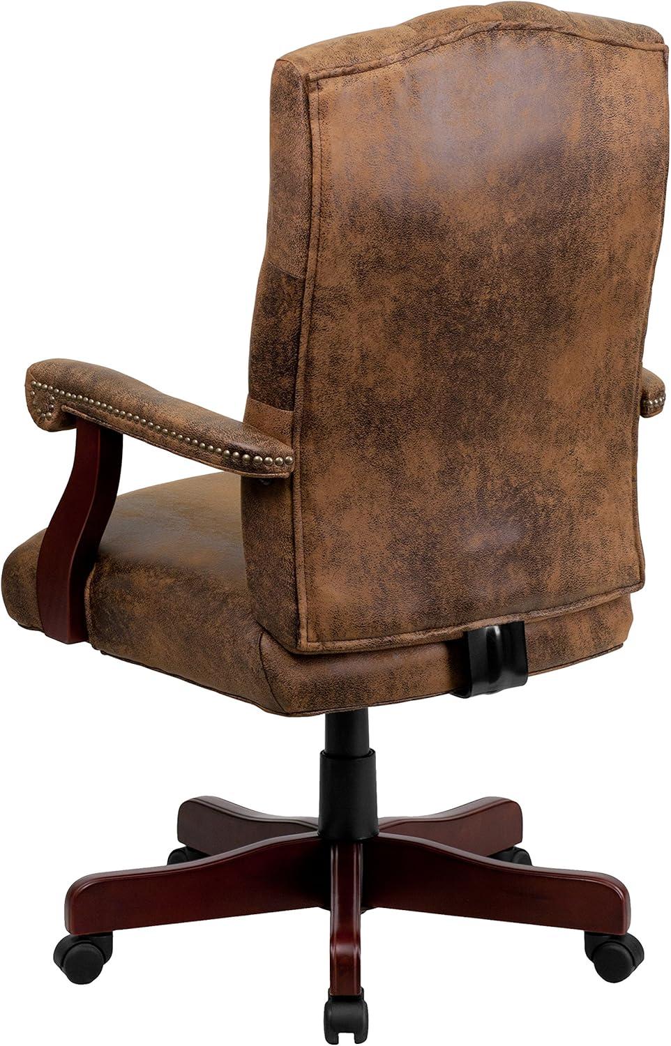 Flash Furniture Farmhouse High-Back Tufted Executive Swivel Office Chair with Arms