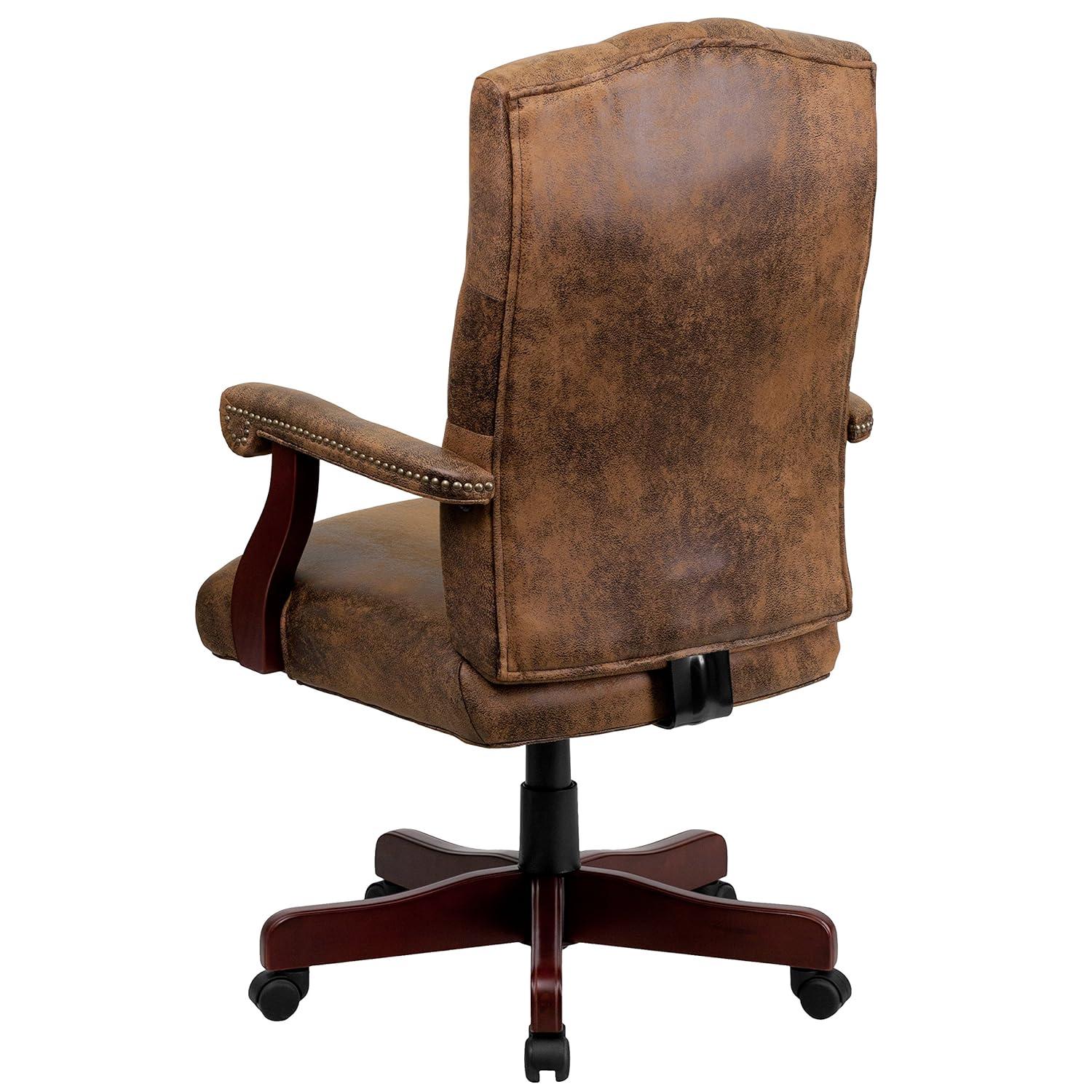 Flash Furniture Farmhouse High-Back Tufted Executive Swivel Office Chair with Arms