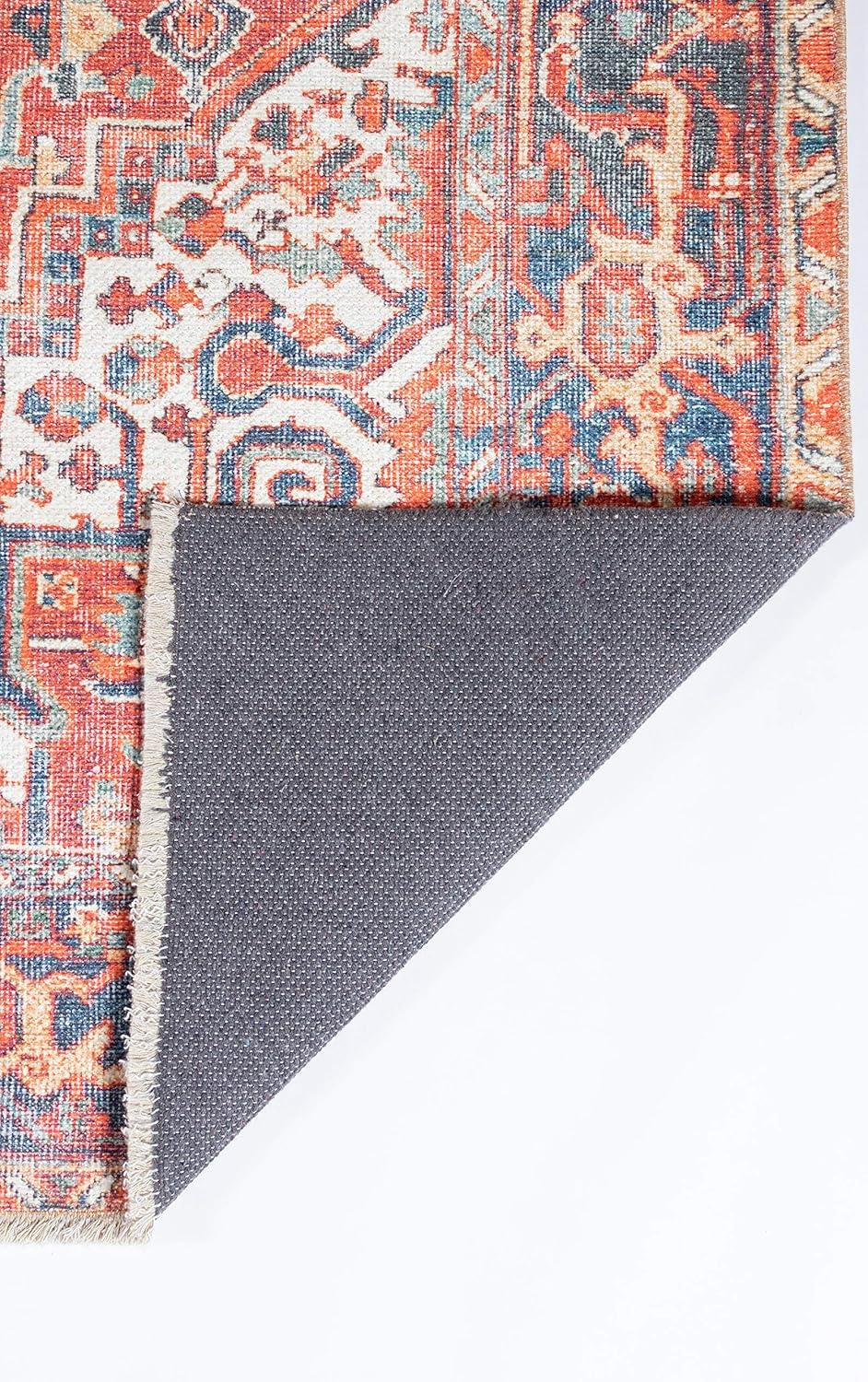 5'6"x8'6" Chandler Medallion Area Rug Red - Momeni: Bohemian Shibori Pattern, Medium Pile, Indoor Use, 6x8 Rug