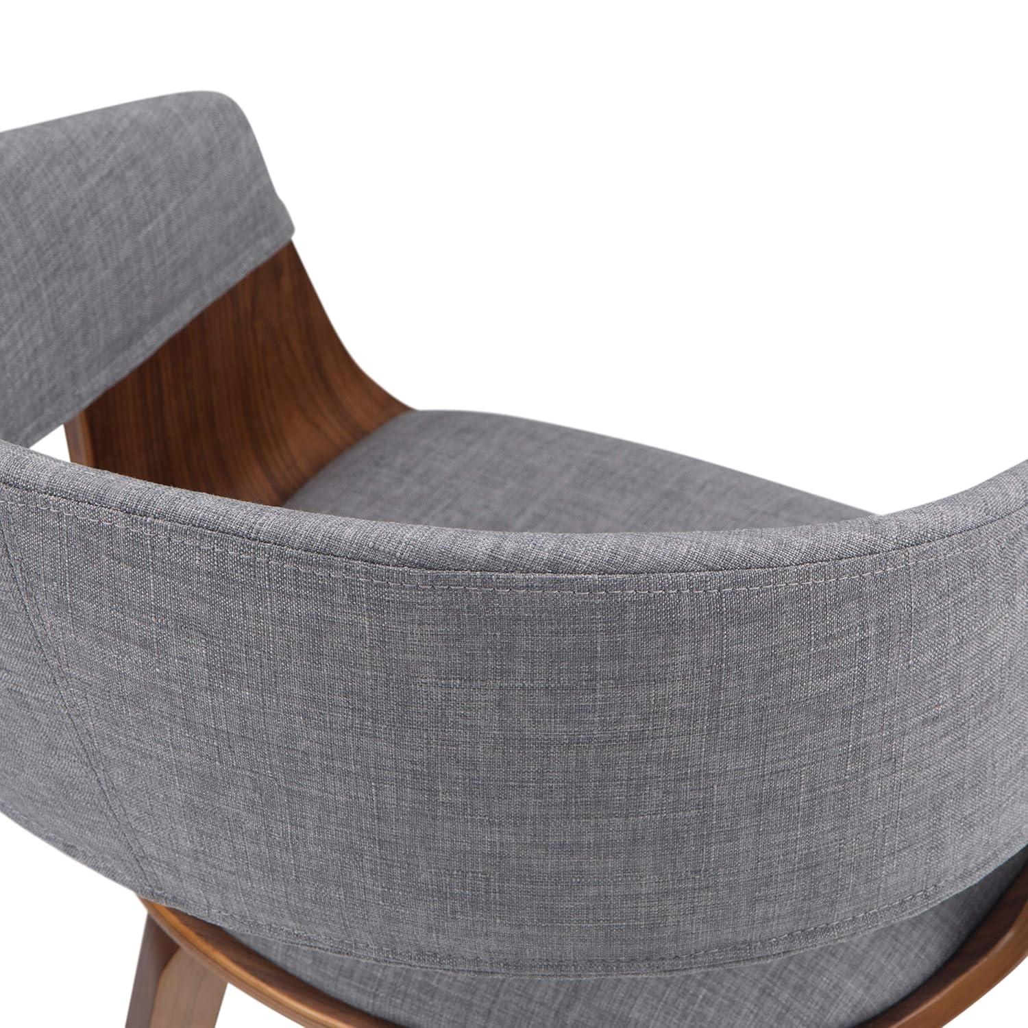 Lowell Bentwood Upholstered Dining Chair with Curved Backrest in Mid-Century Modern Style