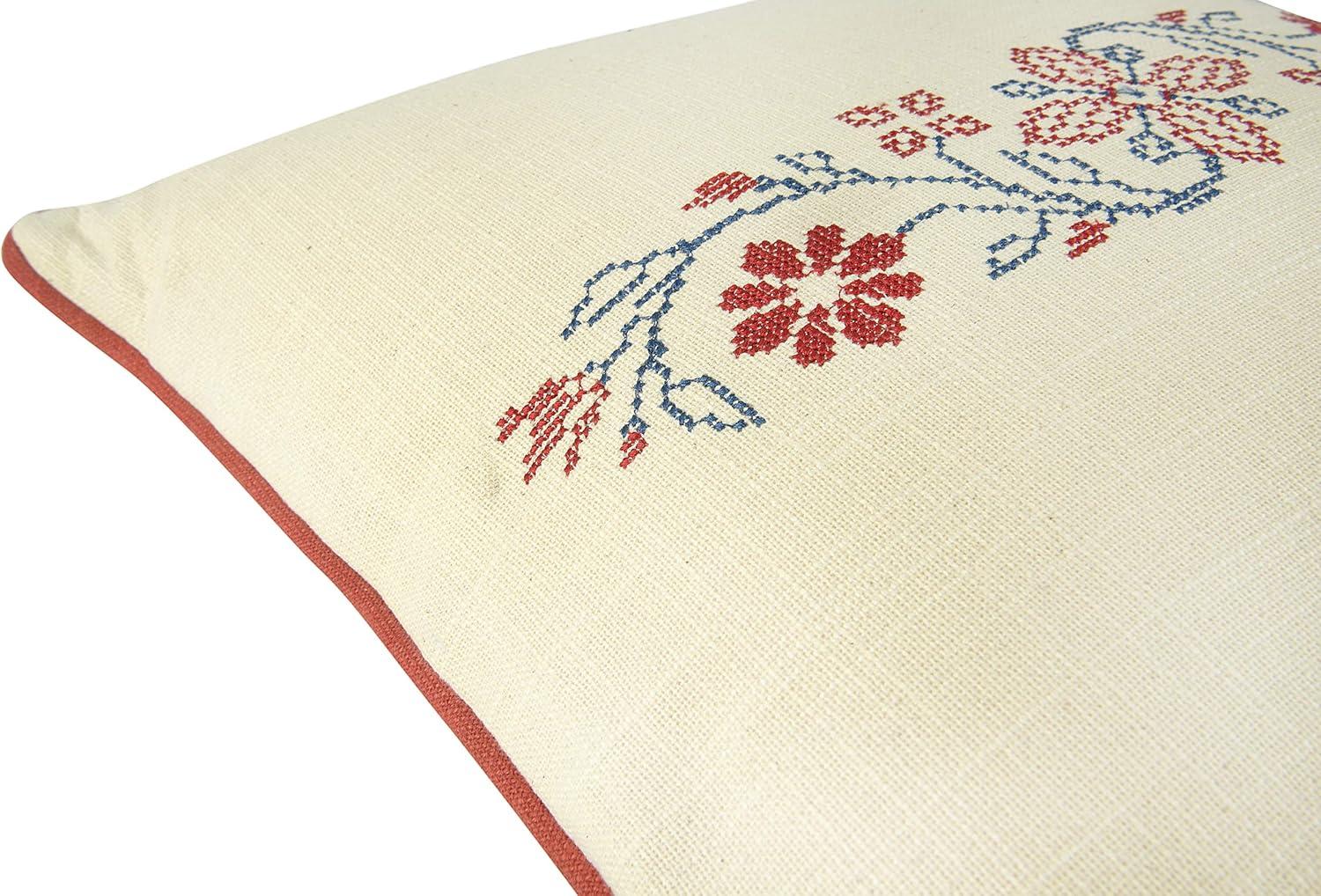 Creative Co-Op Embroidered Cotton Throw Pillow