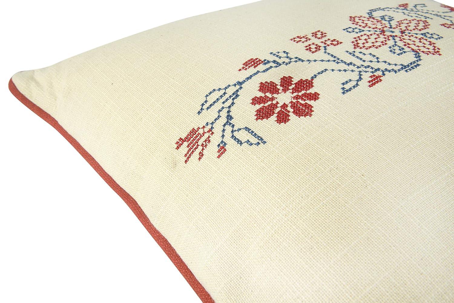 Creative Co-Op Embroidered Cotton Throw Pillow