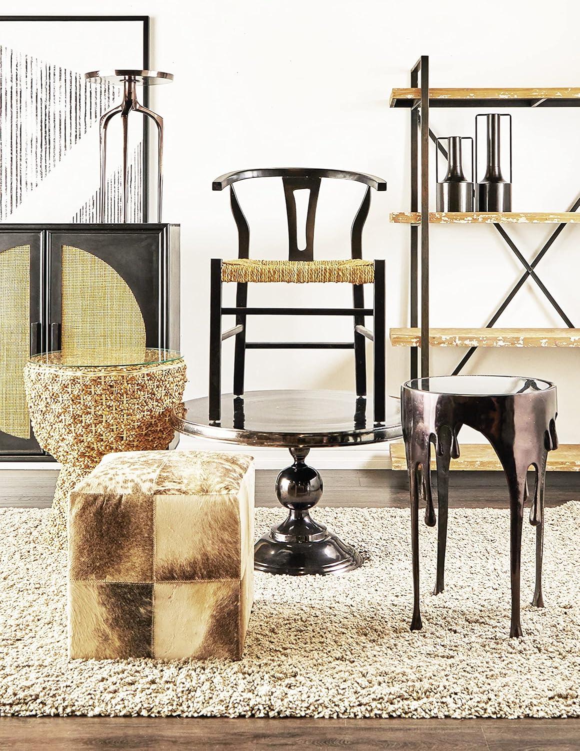 67" Tall Industrial Metal and Wood Bookshelf Brown - Olivia & May