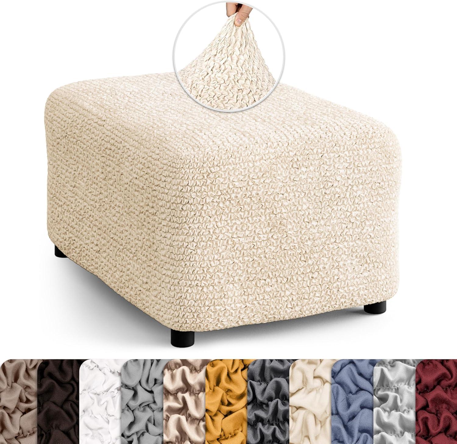 Stretchy Slipcover for Ottoman - Easy to Clean & Durable - Microfibra Collection