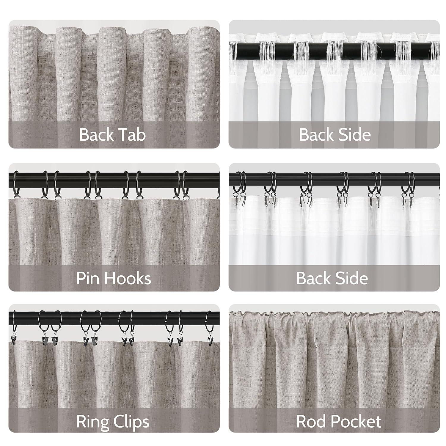 Hokku Designs Warm Taupe Curtain 96 Inches Long For Bedroom/Living Room Thermal Insulated Blackout Back Tab And Rod Pocket Dining Room Curtains Drapes 2 Panels - Taupe Tan,W52 X L96