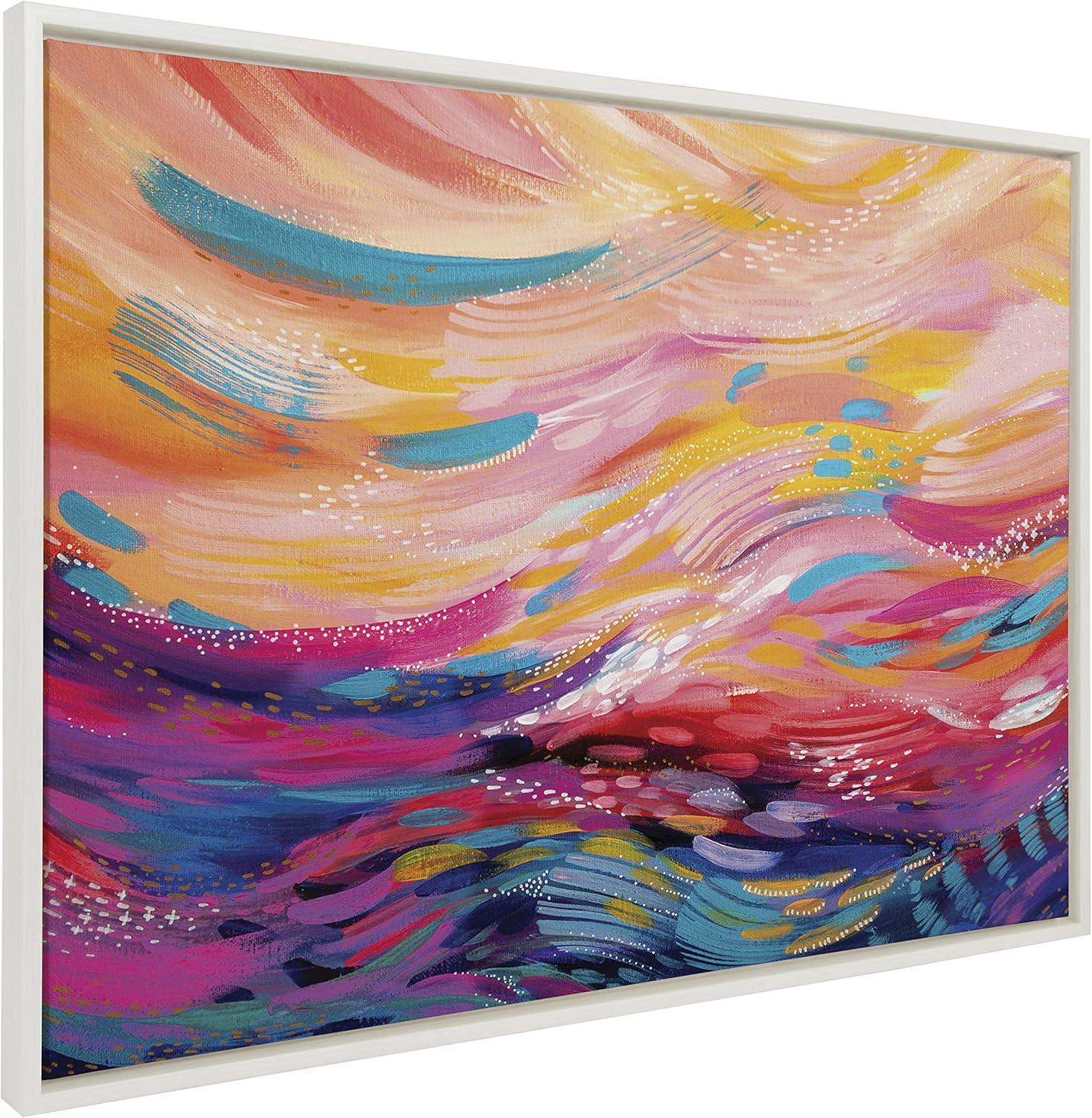 Sylvie Brush Strokes 90 by Jessi Raulet of Ettavee Framed Wall Canvas - Kate & Laurel All Things Decor