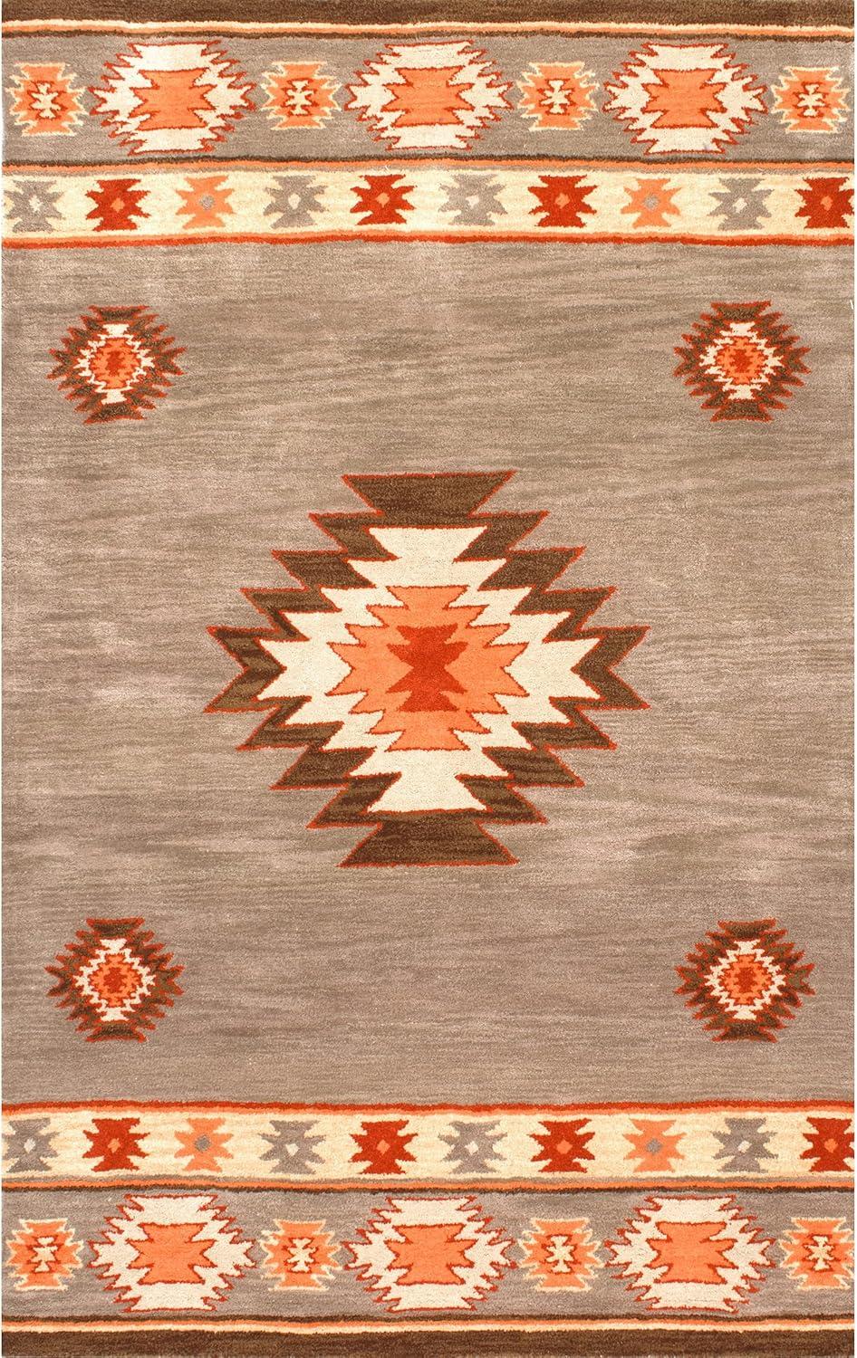 Shyla Abstract Sage Doormat 3 ft. x 5 ft. Area Rug