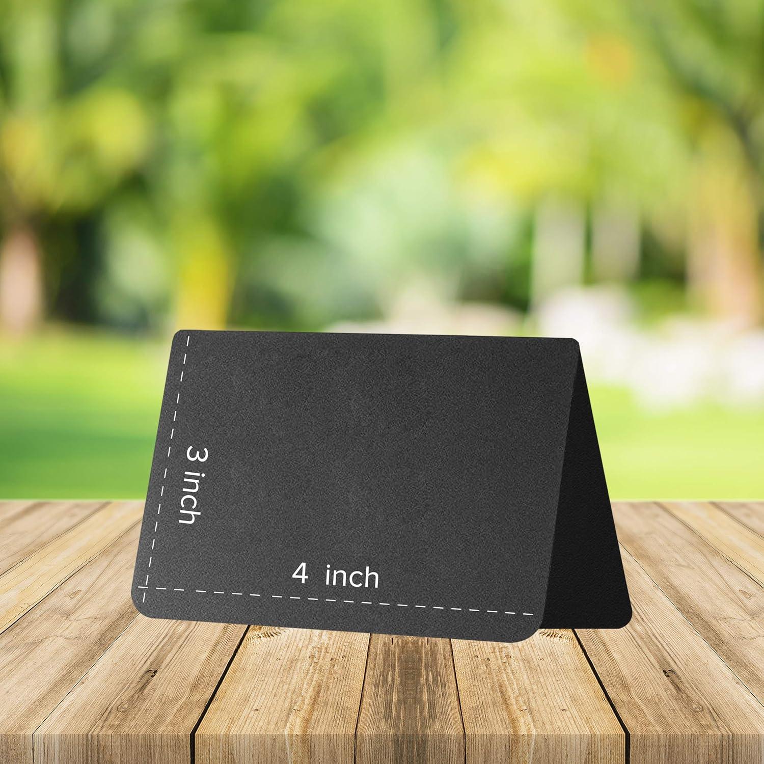 10 Pack Mini Chalkboard Table Tent Signs 4x3 – Reusable Food Labels for Buffet Party & Wedding – Plastic Display Chalk Board Tags for Catering & Event Displays