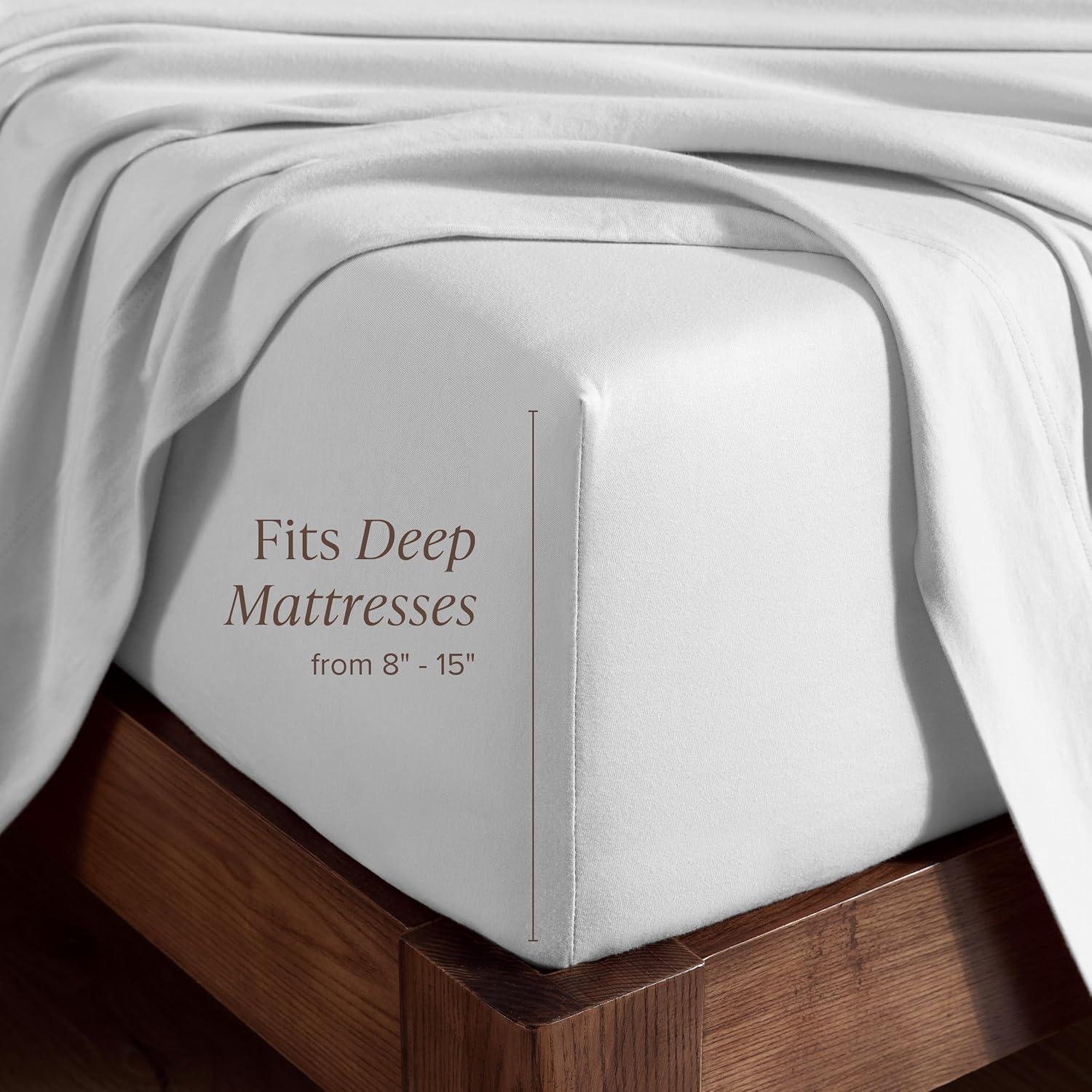 Bare Home Organic 100% Cotton Jersey Knit Fitted Sheet