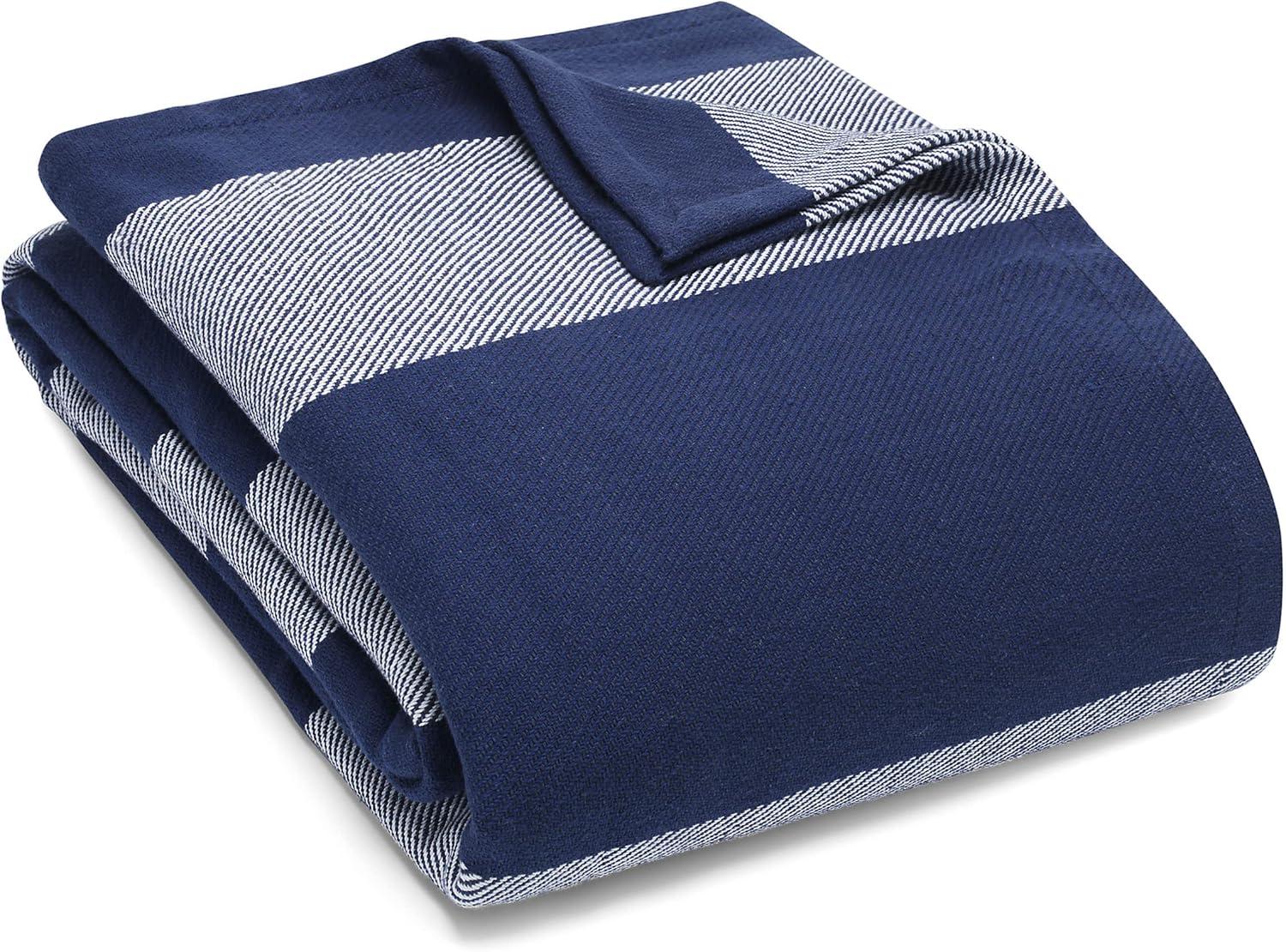 Eddie Bauer Boylston Stripe Cotton Reversible Blanket