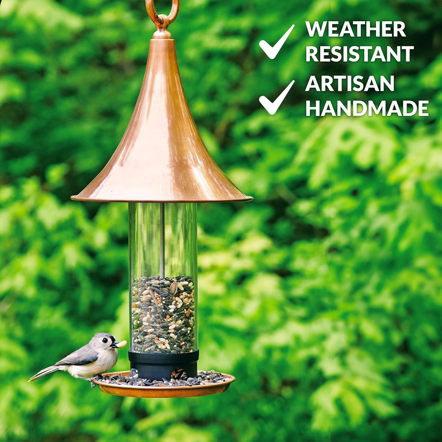 Castle-Inspired Polished Copper and Plexiglass Bird Feeder