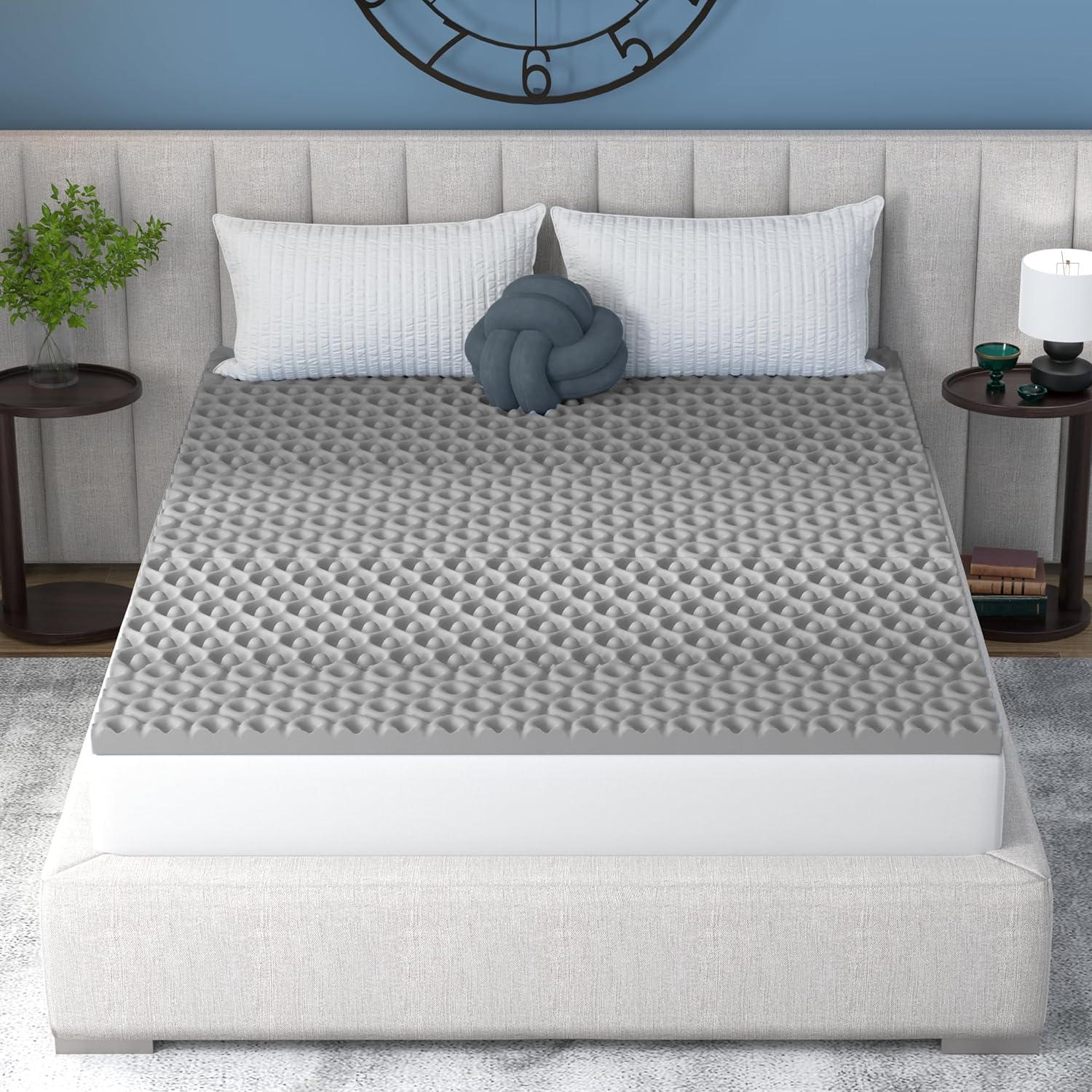 Vibe 2” Cool Pod Convoluted Gel Memory Foam Mattress Topper, Full
