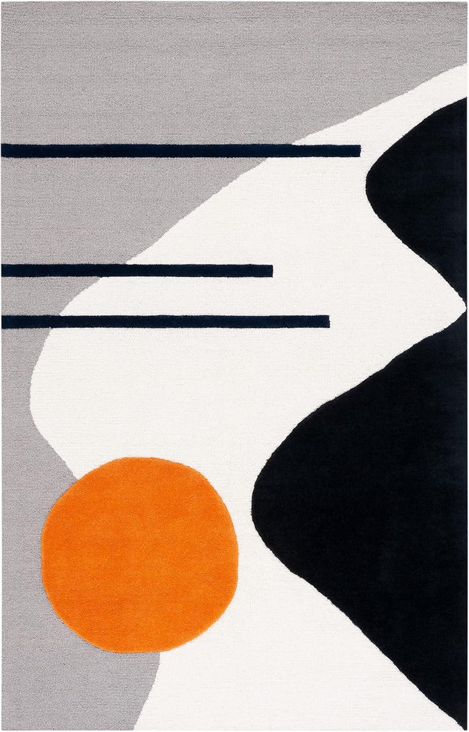 Rodeo Drive RD883 Hand Tufted Area Rug - Grey/Black - 4'x6' - Safavieh.