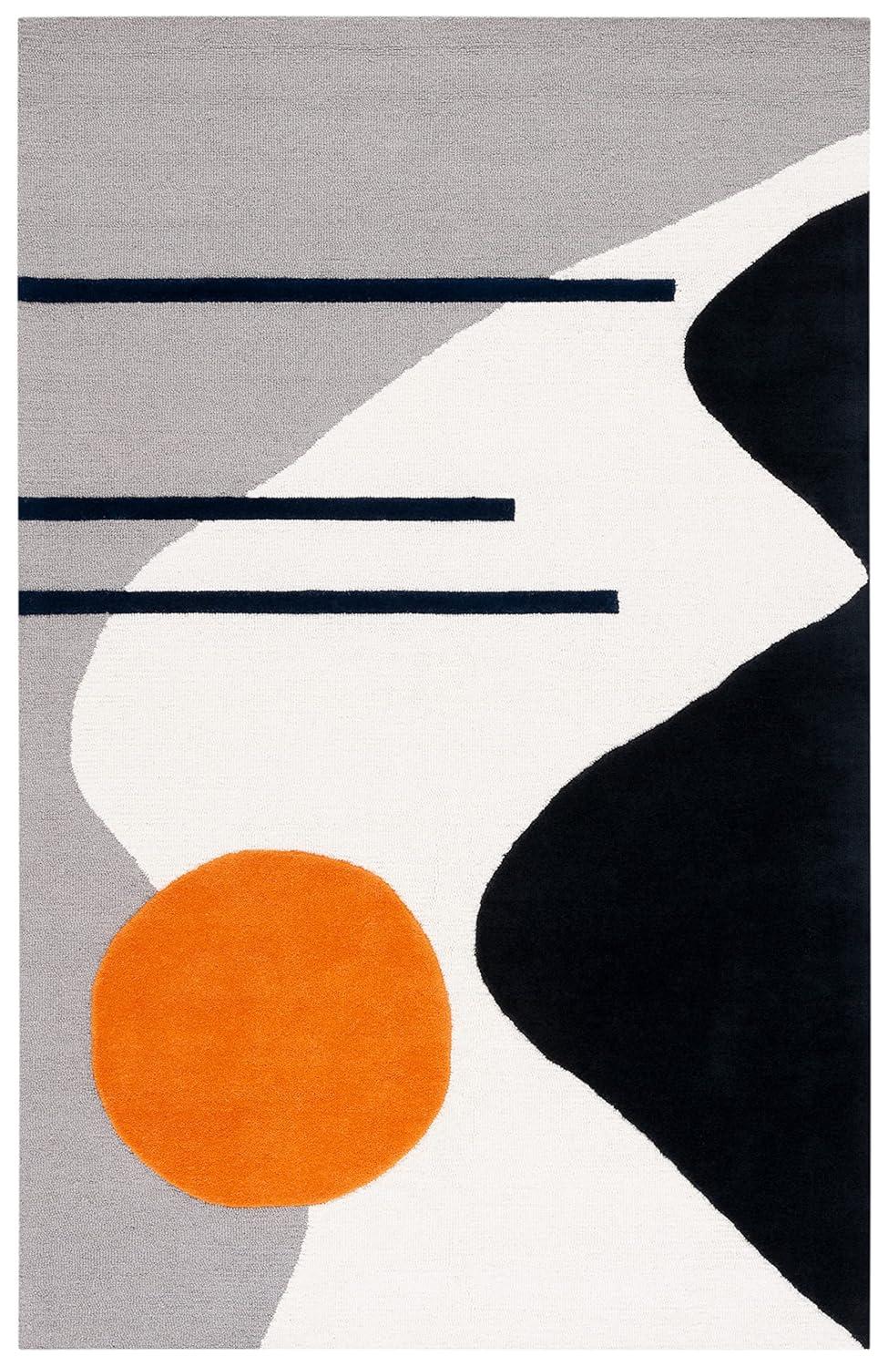 Rodeo Drive RD883 Hand Tufted Indoor Area Rug - 8'x10' - Grey/Black - Safavieh