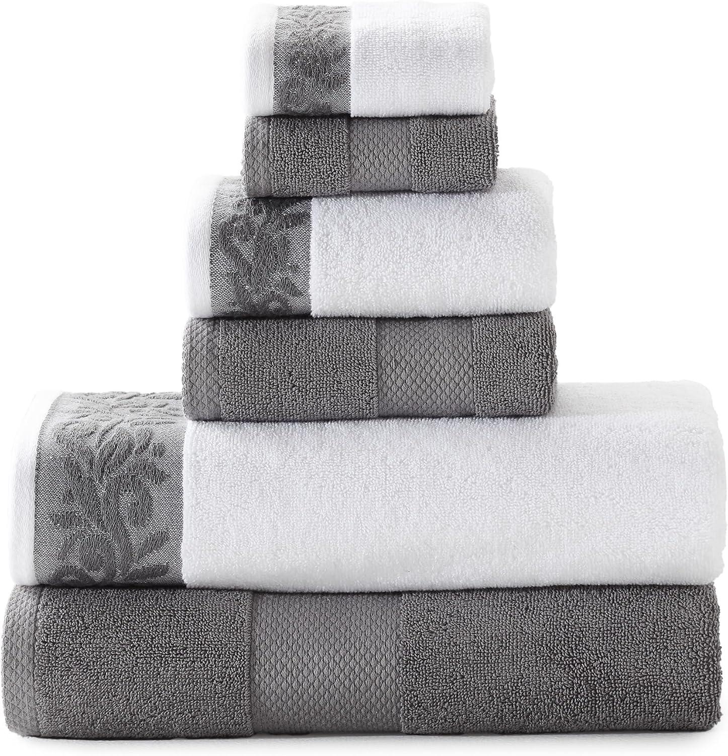 Modern Threads Modern Threads 600 GSM 6-Piece Towel Set with Filgree Jacquard Border
