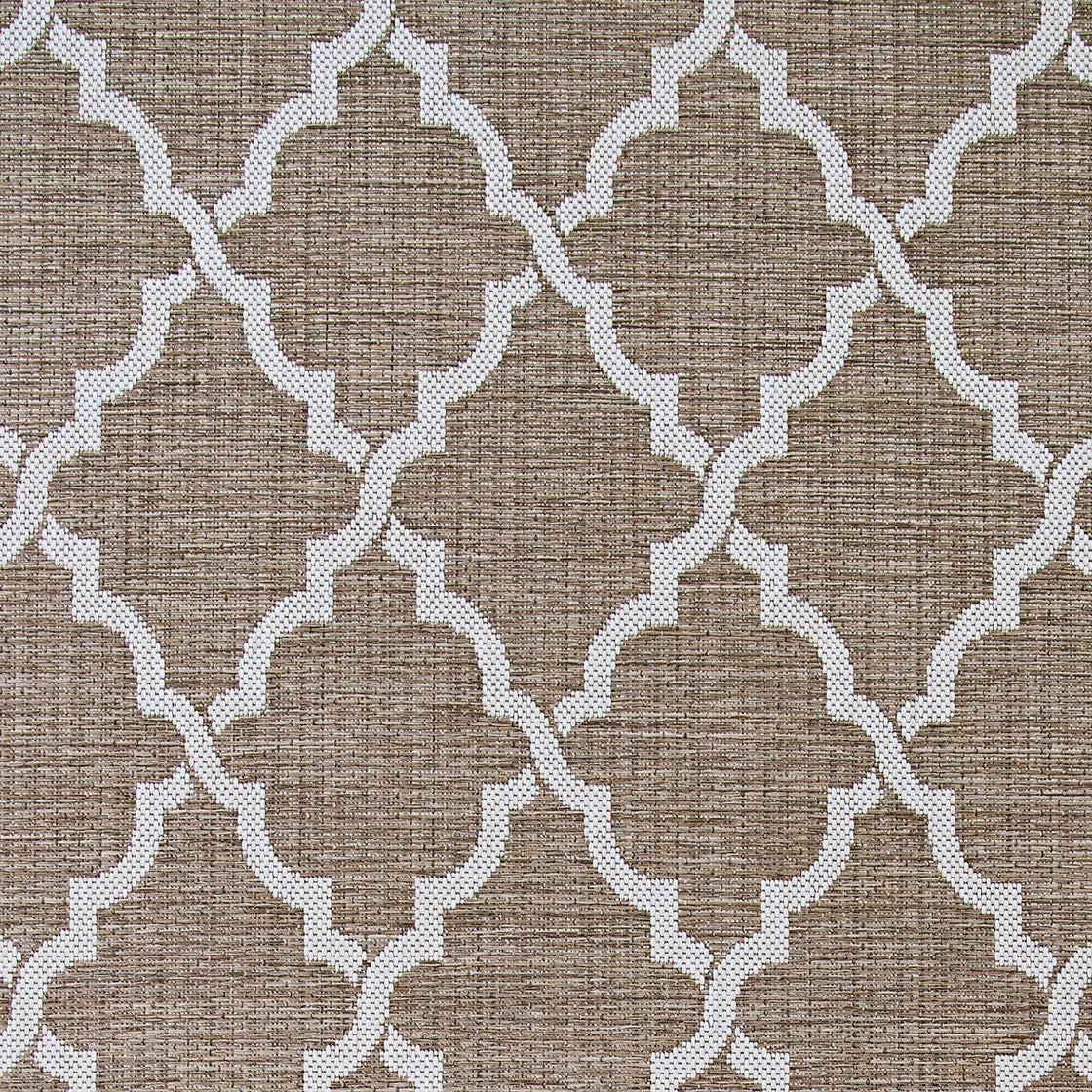 Transitional Taupe/Sand Trellis Synthetic Area Rug, 8'6" x 13'