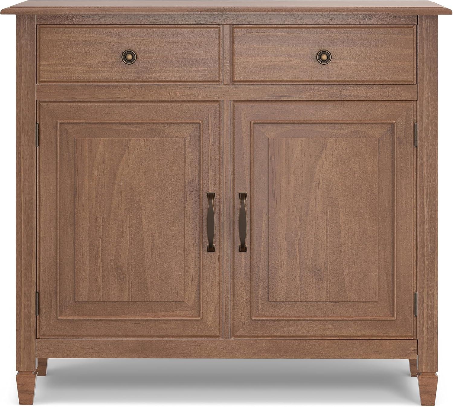 Simpli Home Connaught Solid Wood 2 - Door Accent Cabinet Entryway Storage Cabinet
