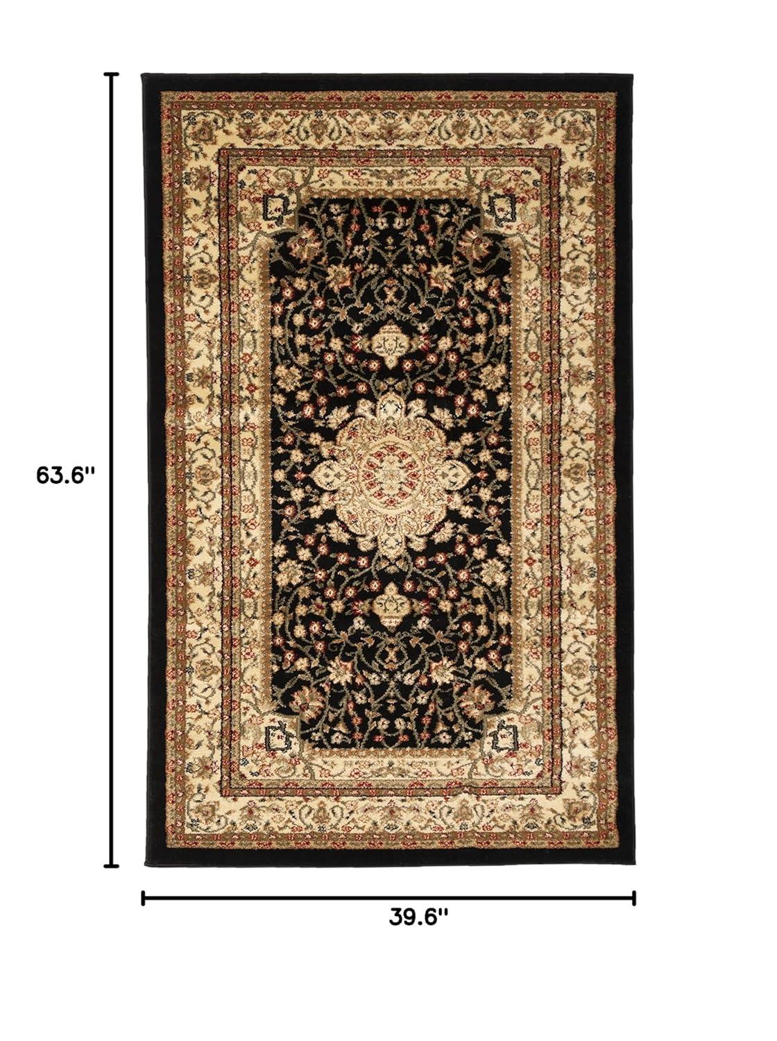 Lyndhurst LNH213 Power Loomed Accent Rug - Black/Ivory - 3'3"x5'3" - Safavieh.