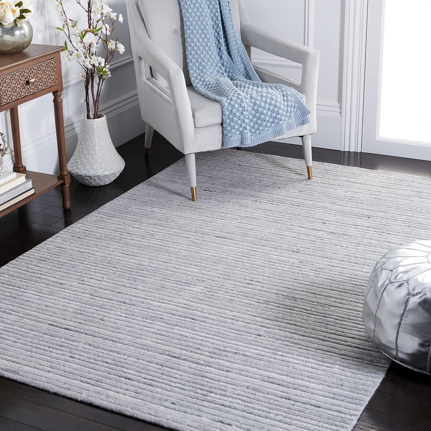 SAFAVIEH Elements Albina Striped Polyester Area Rug, Grey, 8' x 10'