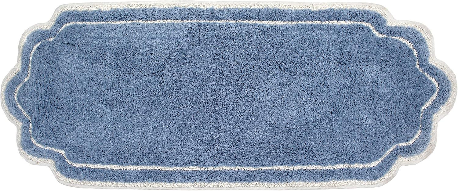 HOME WEAVERS Allure Collection 100% Cotton Non-Slip Bathroom Rug Set Machine Washable Bathroom Rug-17"x24", Bath Rug- 21"x34", Brown Color 2 Piece Bath Carpet set