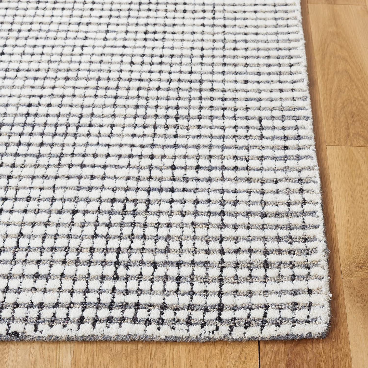 Abstract ABT853 Handmade Indoor Area Rug - Grey/Ivory - 8'x10' - Safavieh