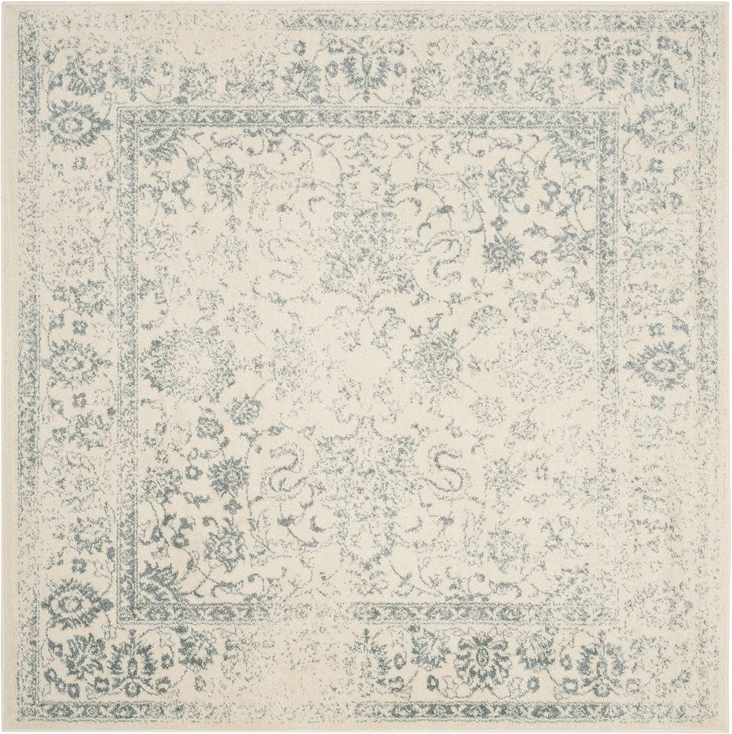 Adirondack ADR109 Machine Made Indoor Area Rug - Ivory/Slate - 6'x6' - Safavieh