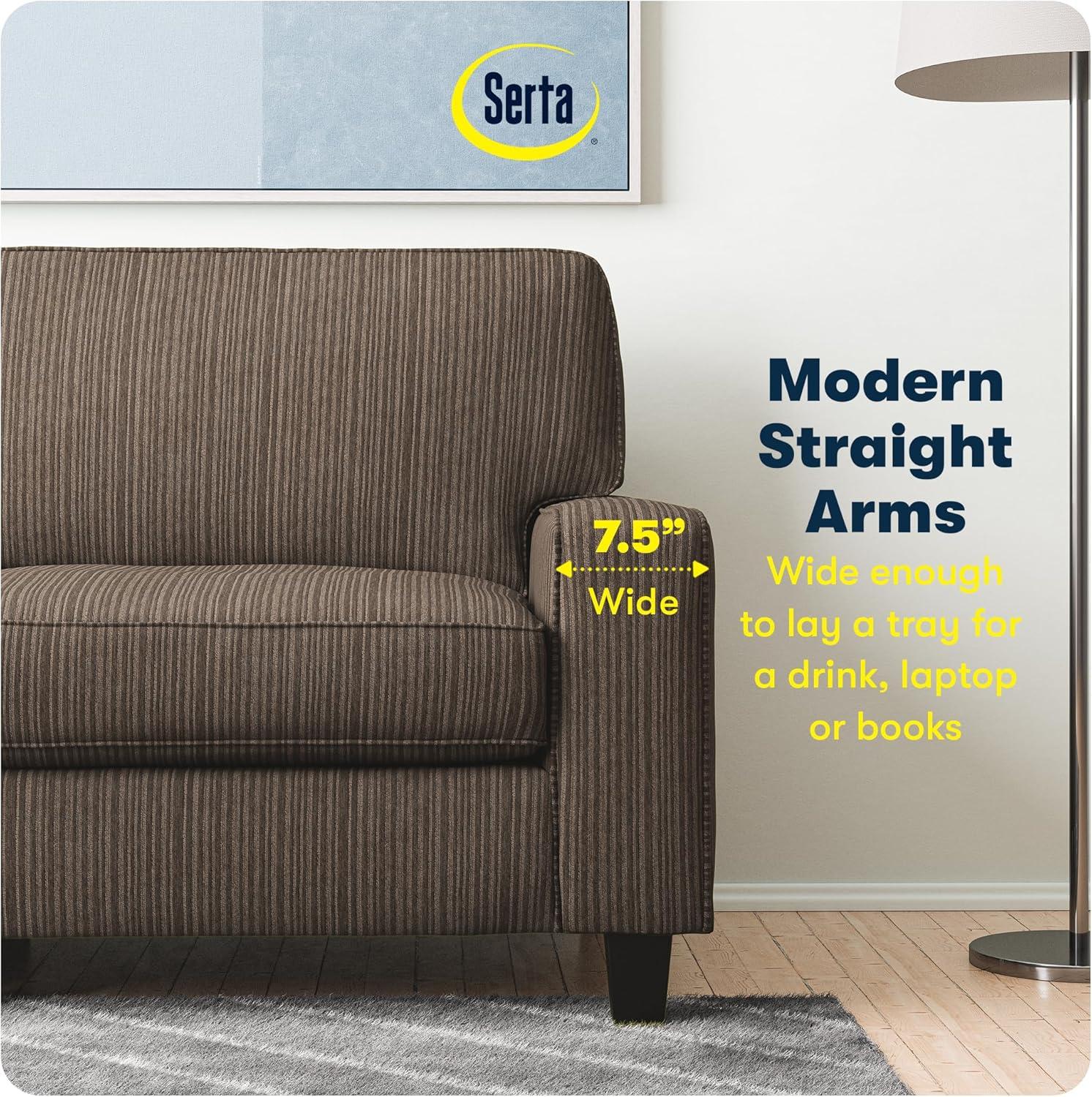 Serta Palisades 78" Track Arm Sofa, Easy Care Fabric, Soft Pillow Back, Pocket Coil Seat Cushions