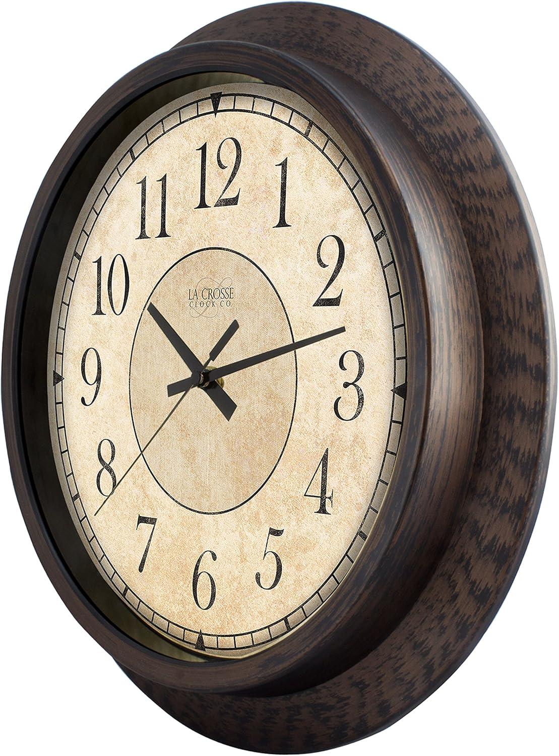 Rustic Brown 14" Round Analog Wall Clock