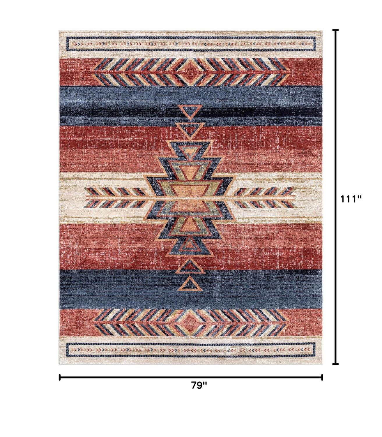 Union Rustic Crimson Southwestern Medallion Tribal Pattern Area Rug
