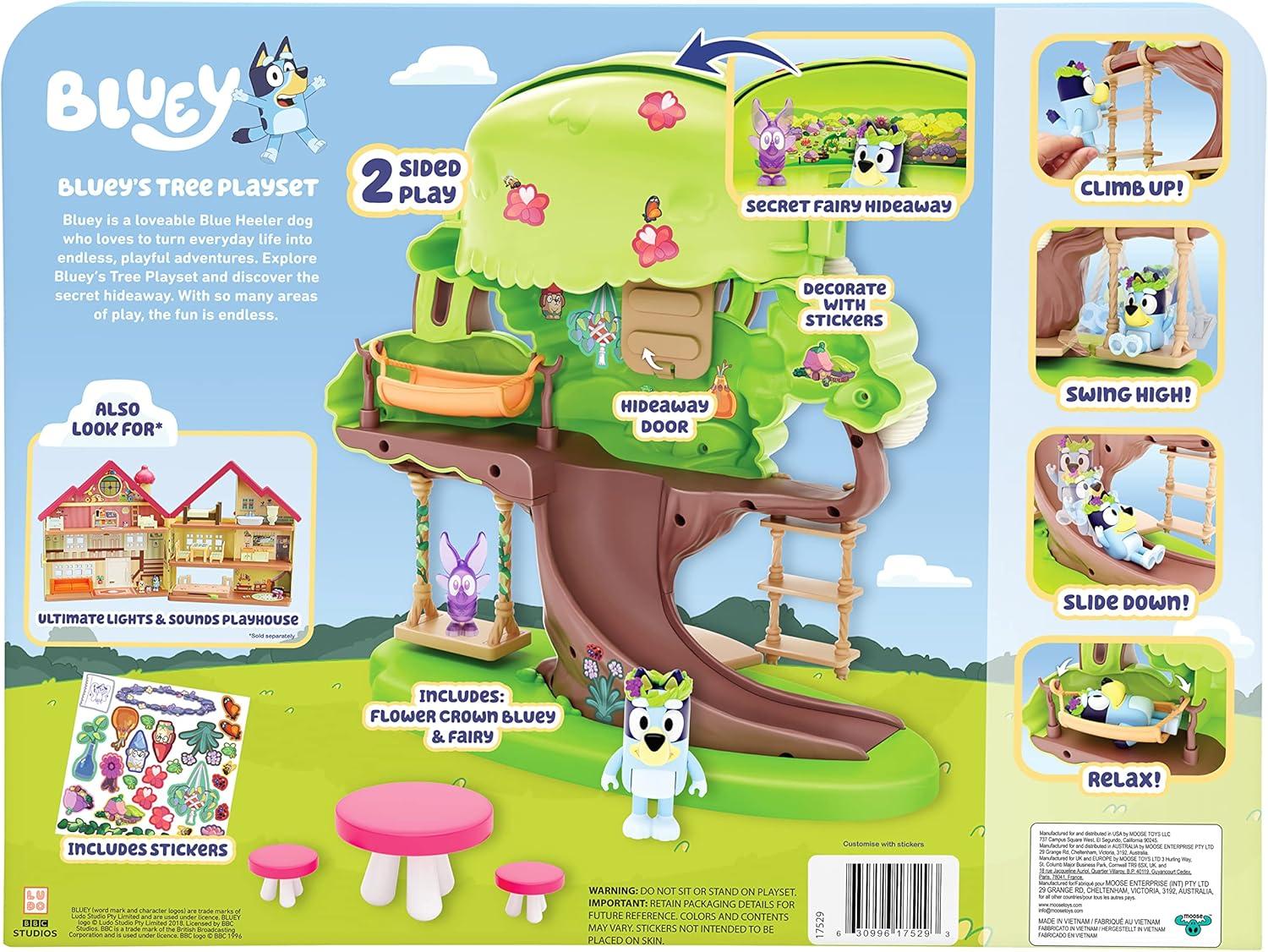 Bluey Tree Playset Flower Crown Bluey, Fairy Figures, and Accessories Preschool Ages 3+