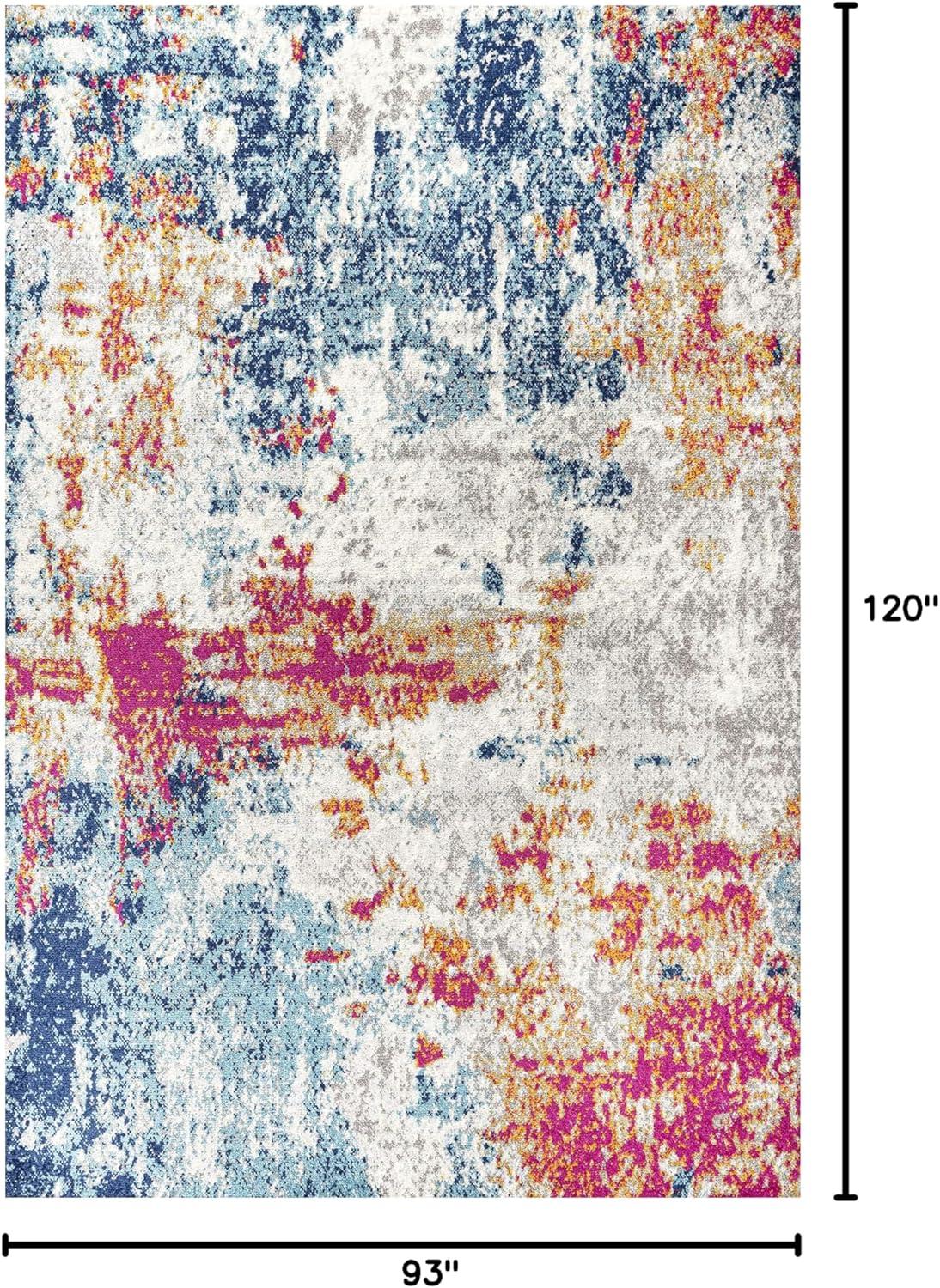 8'x10' Sunset Modern Abstract Area Rug, Blue/Multi - JONATHAN Y