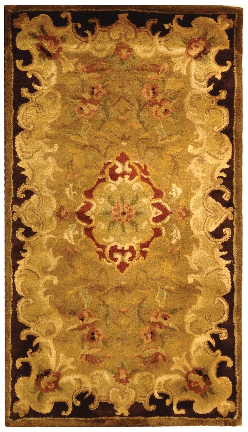 SAFAVIEH Classic Chedomir Floral Wool Area Rug, Gold/Cola, 2'3" x 4'