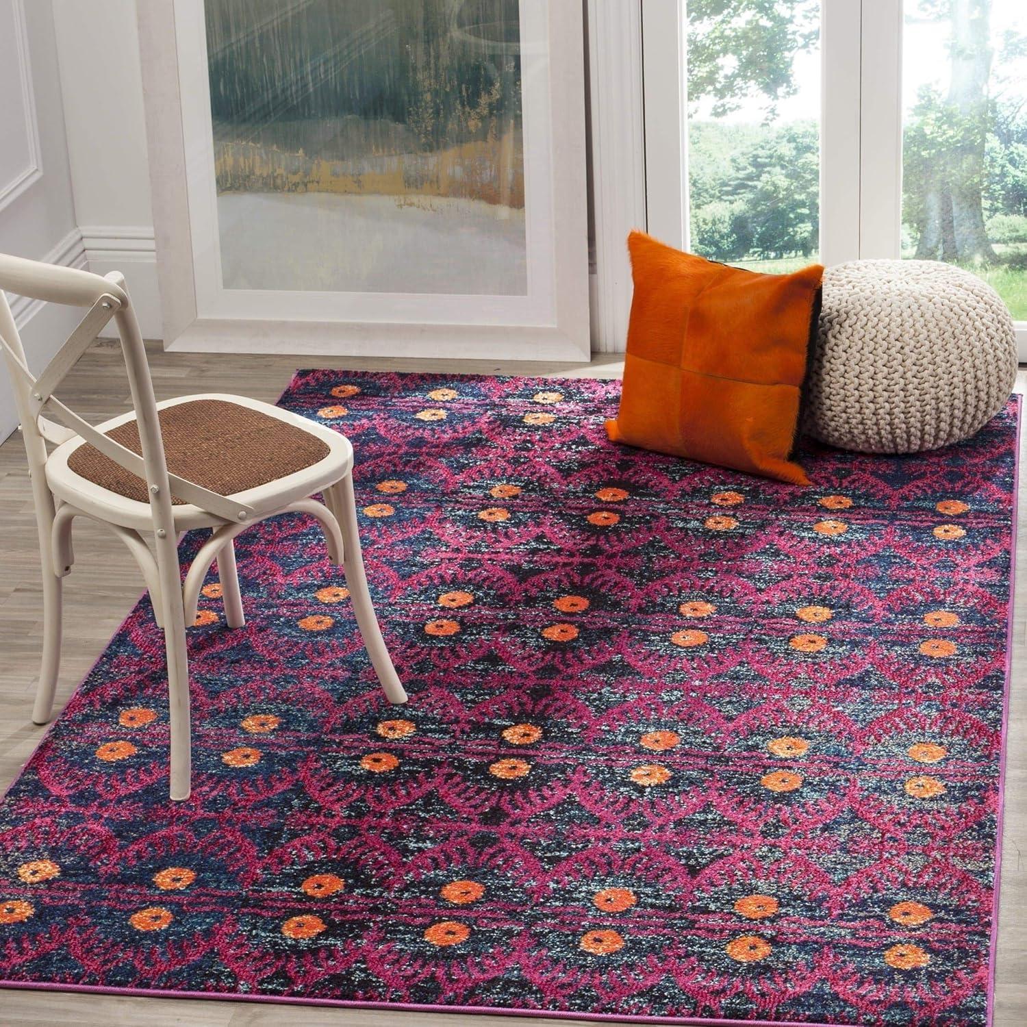 Monaco MNC213 Power Loomed Indoor Area Rug - Pink/Multi - 8'9"x11'9" - Safavieh.