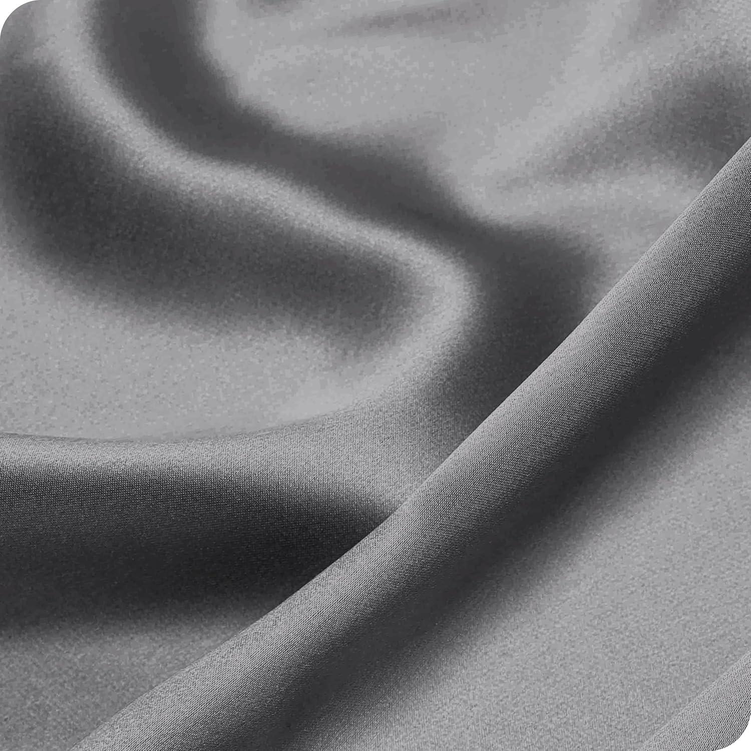 1 Pc Body - Zipper Grey Satin Pillowcase by Bare Home