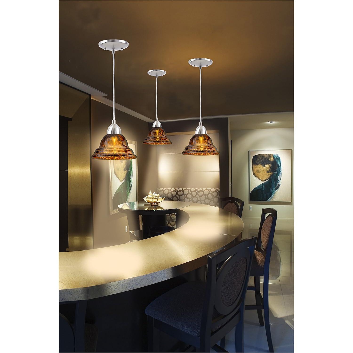 Westinghouse 7028400 Mini Pendant Light Fixture 60 W Lamp Incandescent Lamp Brushed Nickel Fixture