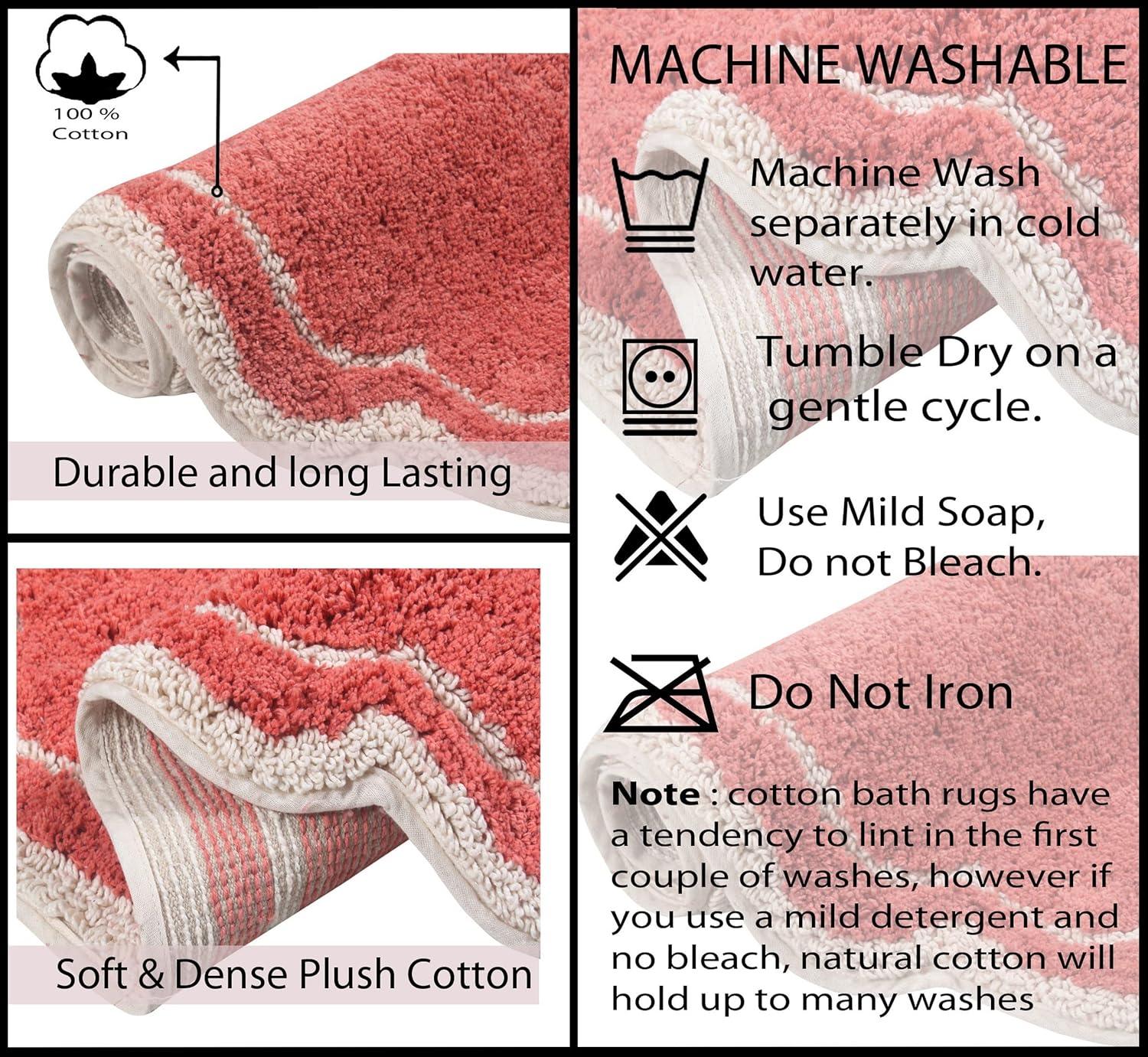 17"x24" Allure Collection Coral Cotton Tufted Bath Rug - Home Weavers