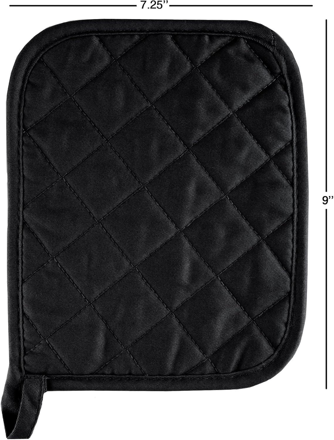 Pot Holder with Silicone Grip, Quilted, and Heat Resistant by Lavish Home (Set of 2)