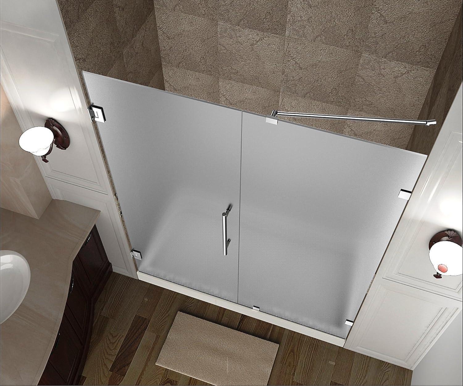 Nautis 72" H Hinged Frameless Shower Door