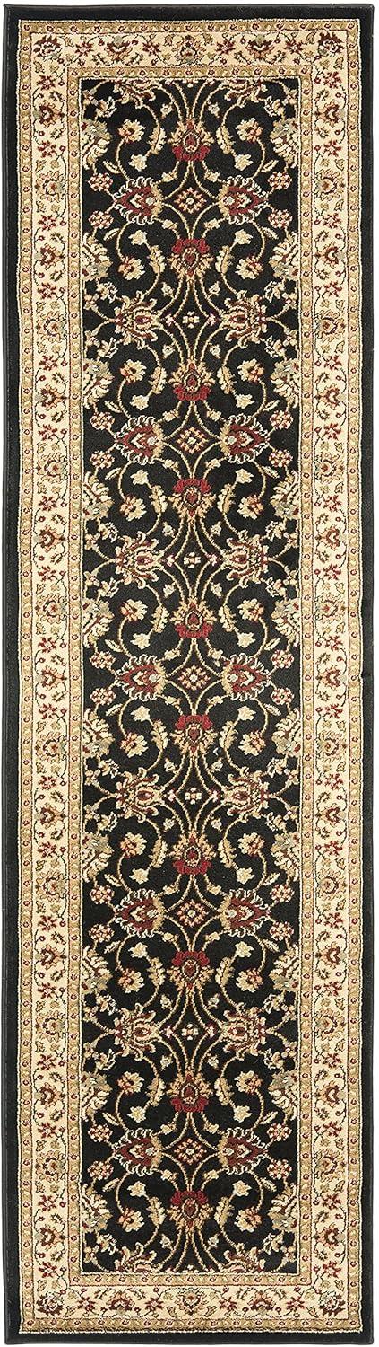 Lyndhurst LNH553 Power Loomed Runner Rug - Black/Ivory - 2'3"x16' - Safavieh