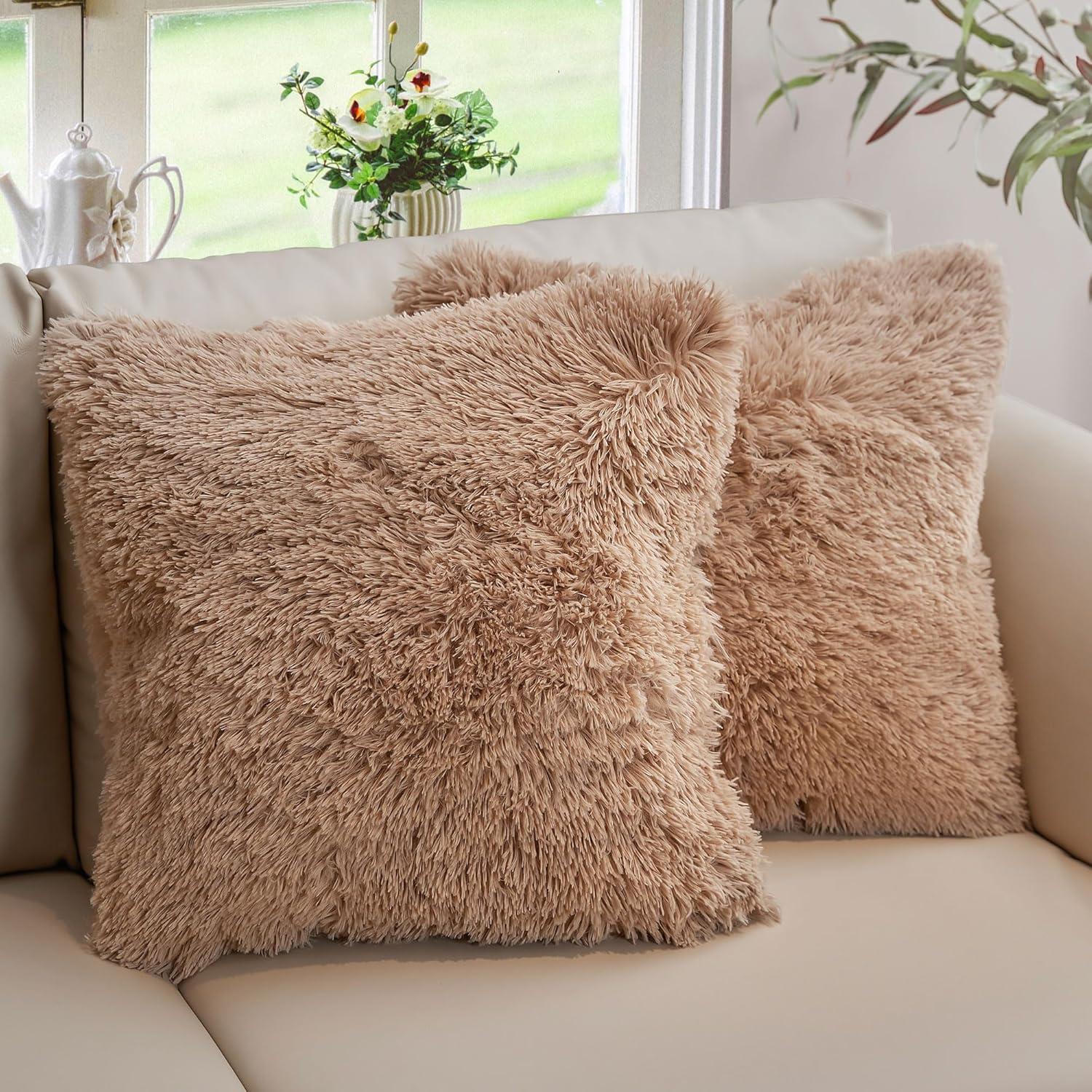 Faux Fur Throw Pillow