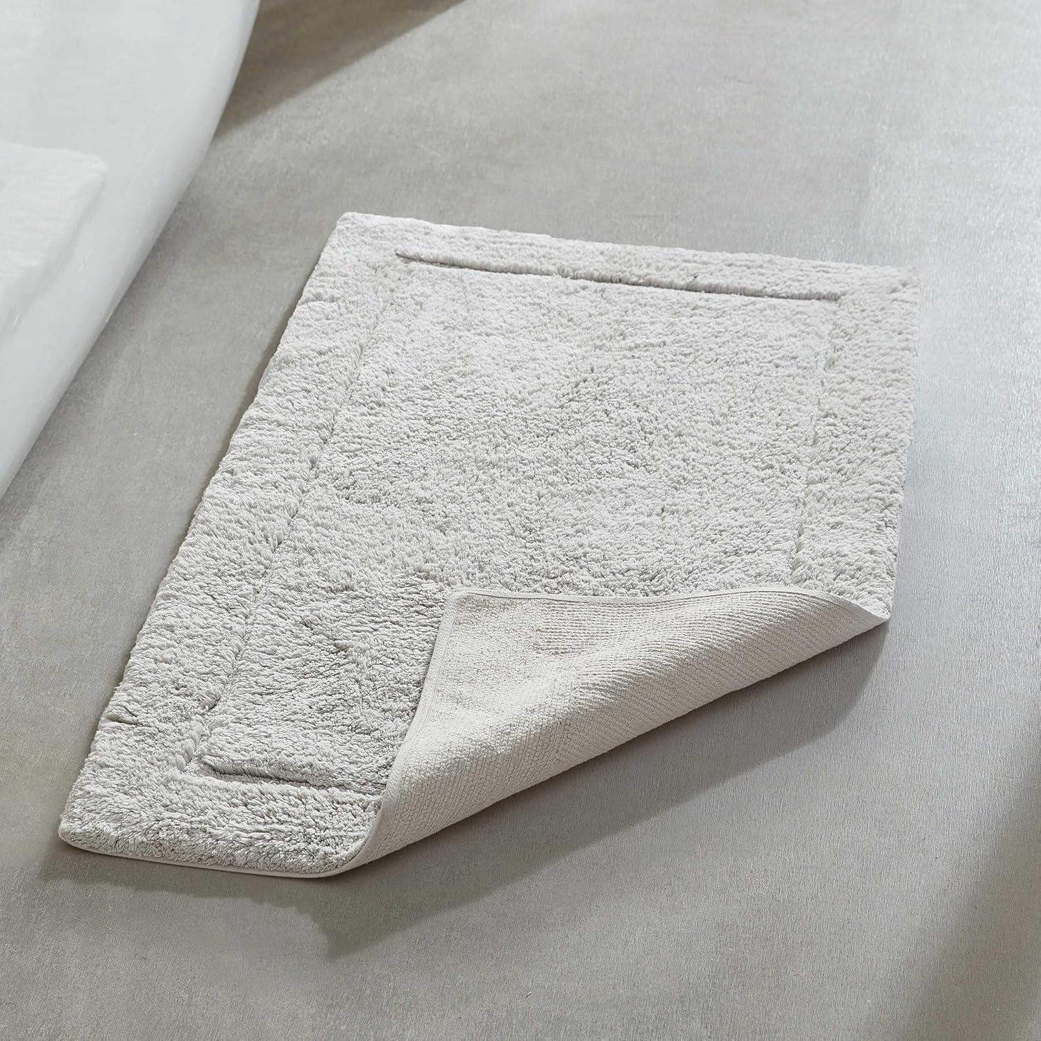 Silver Grey Cotton Tufted Bathroom Rug, 24" x 40"