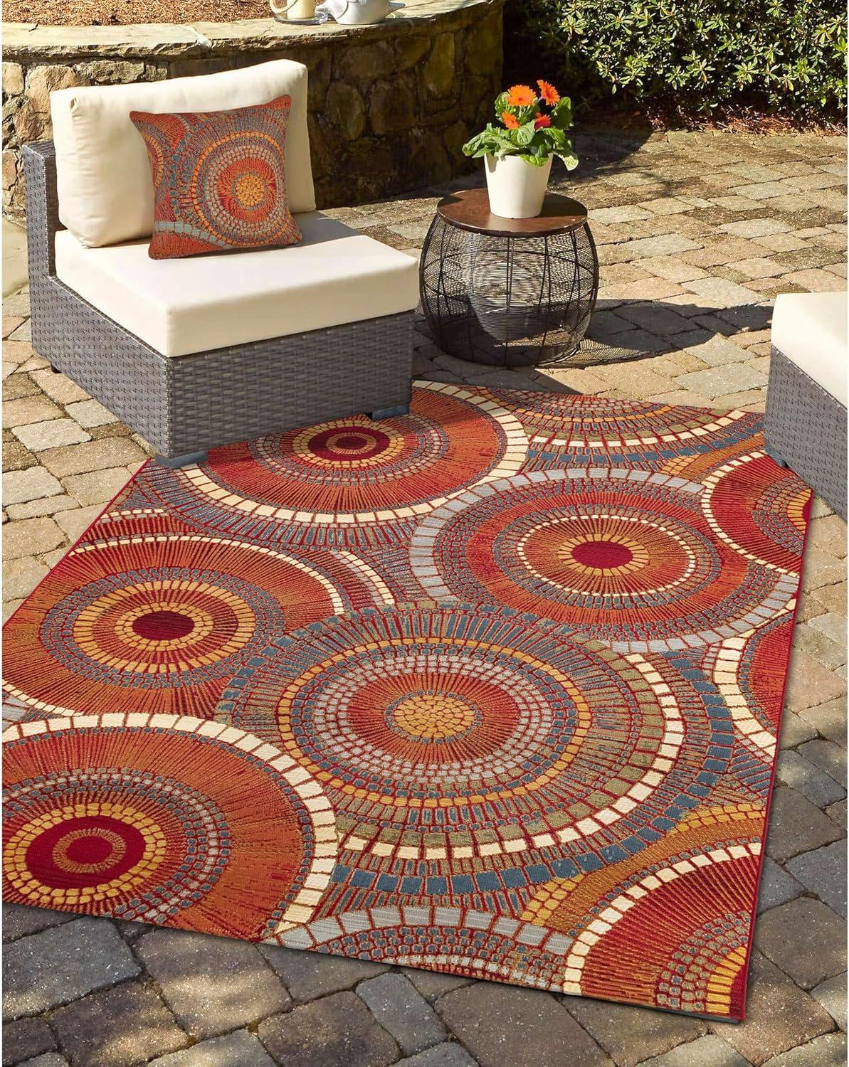Liora Manne Marina Circles Indoor/Outdoor Pillow 18" X 18"