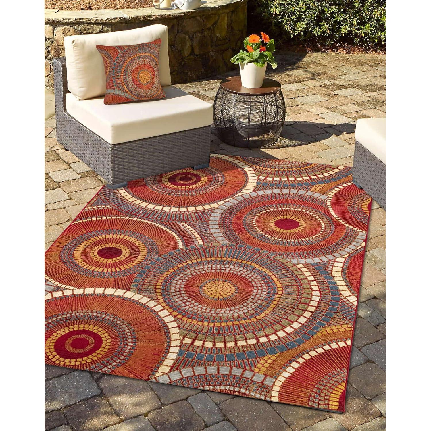 Liora Manne Marina Circles Indoor/Outdoor Pillow 18" X 18"