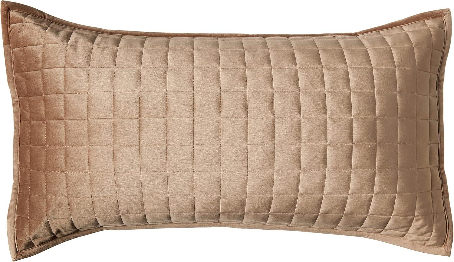 Tribeca Living Florence Velvet Oversized Solid Quilt Set King Taupe