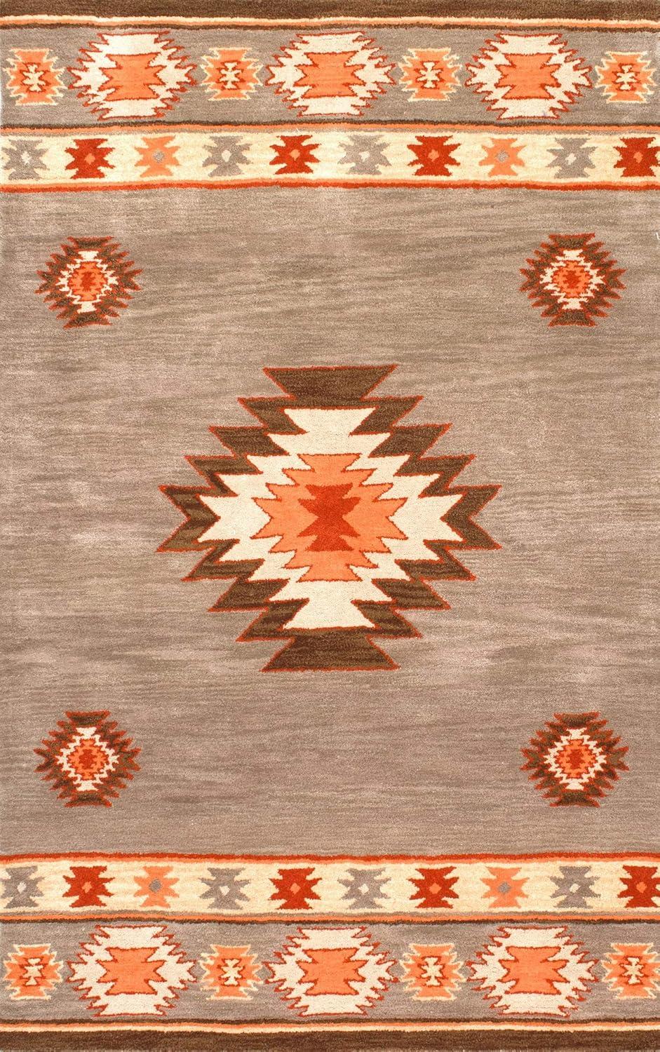 Shyla Abstract Sage Doormat 3 ft. x 5 ft. Area Rug
