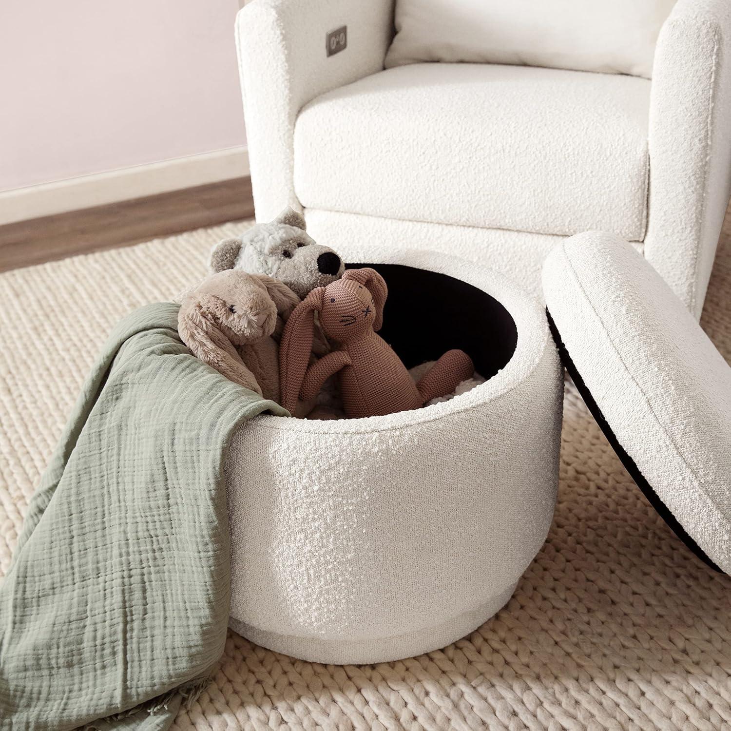 Enoki 21" Wide Round Storage Ottoman with Storage